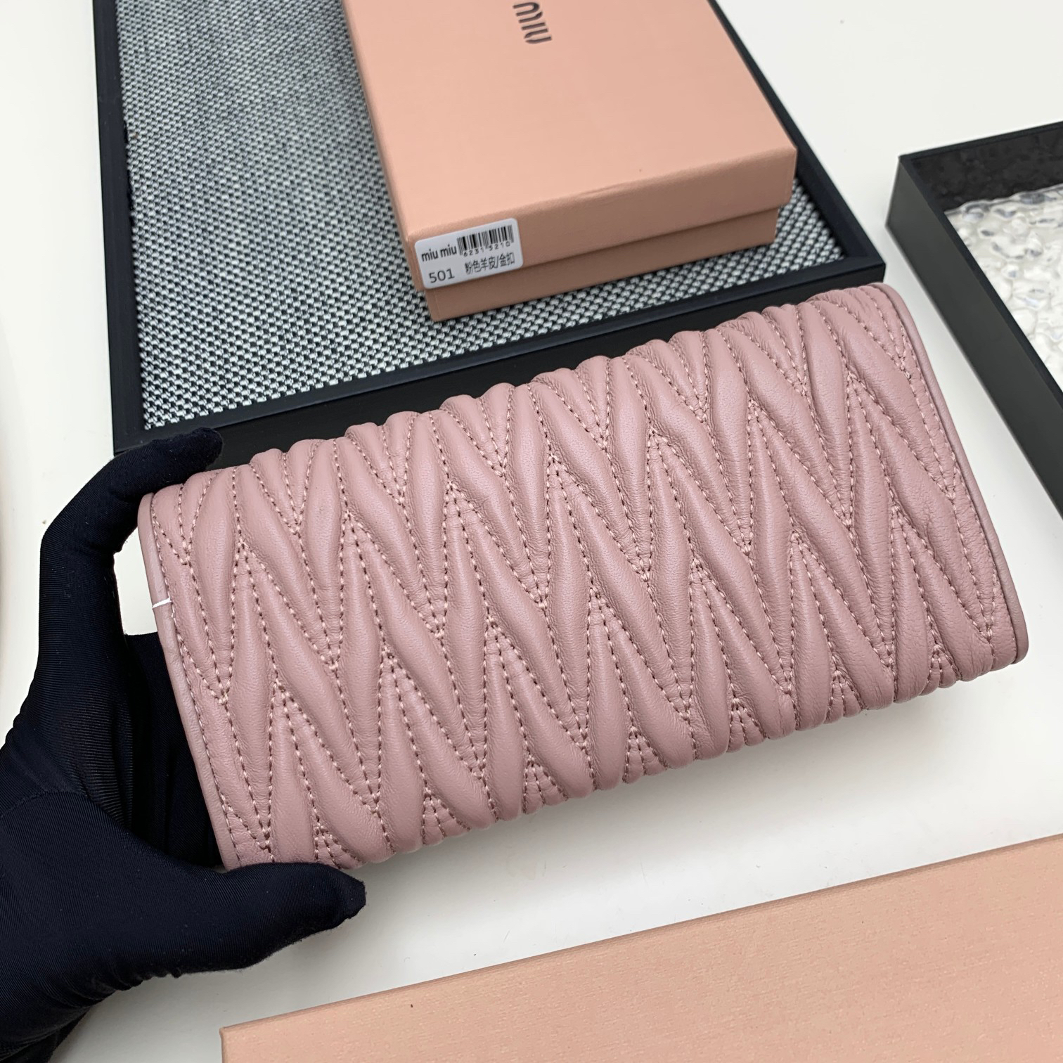 Miu Miu Lambskin Zipper Wallet - Image 3