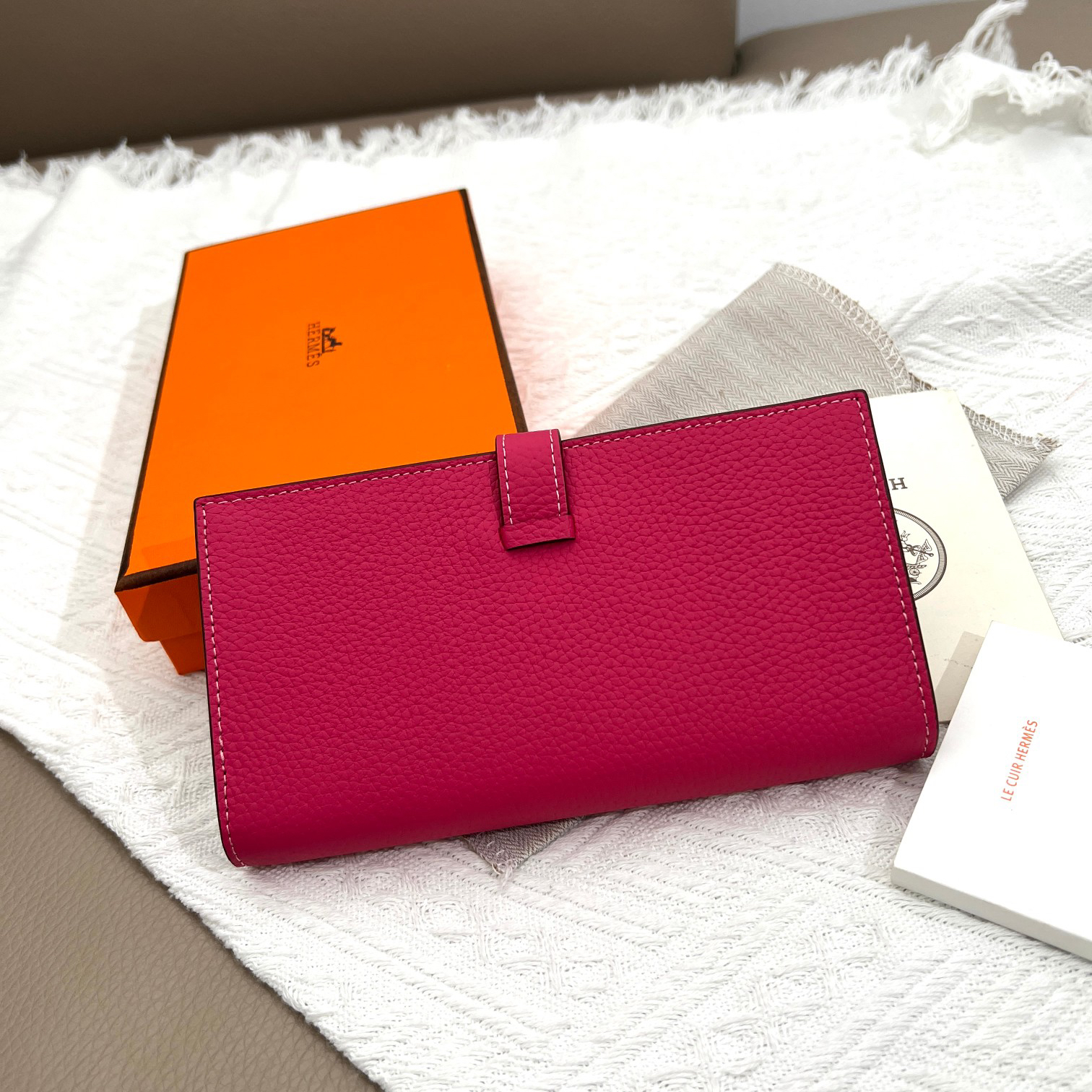Hermes Women’s Leather Vertical Zip Wallet - Image 3