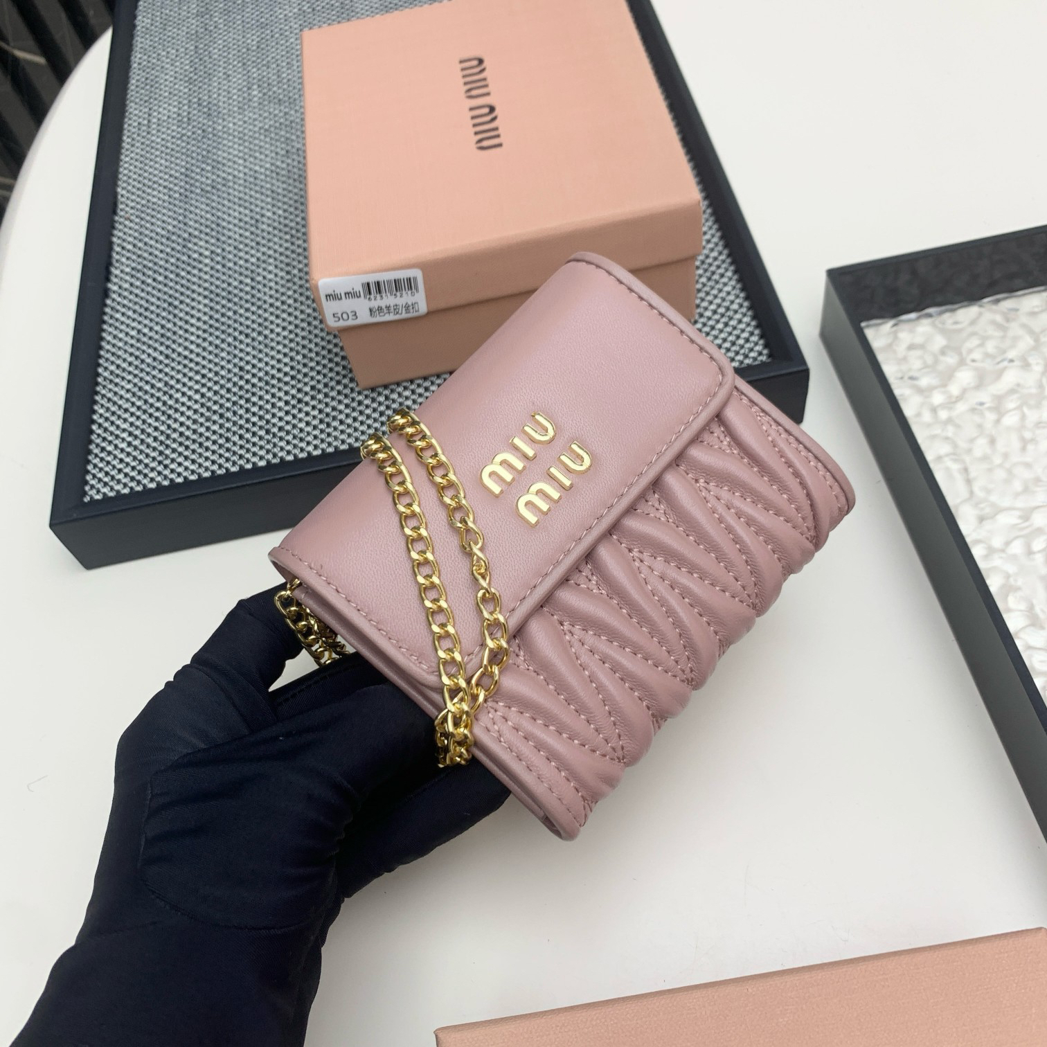 Miu Miu Lambskin Mini Zipper Coin Purse - Image 3