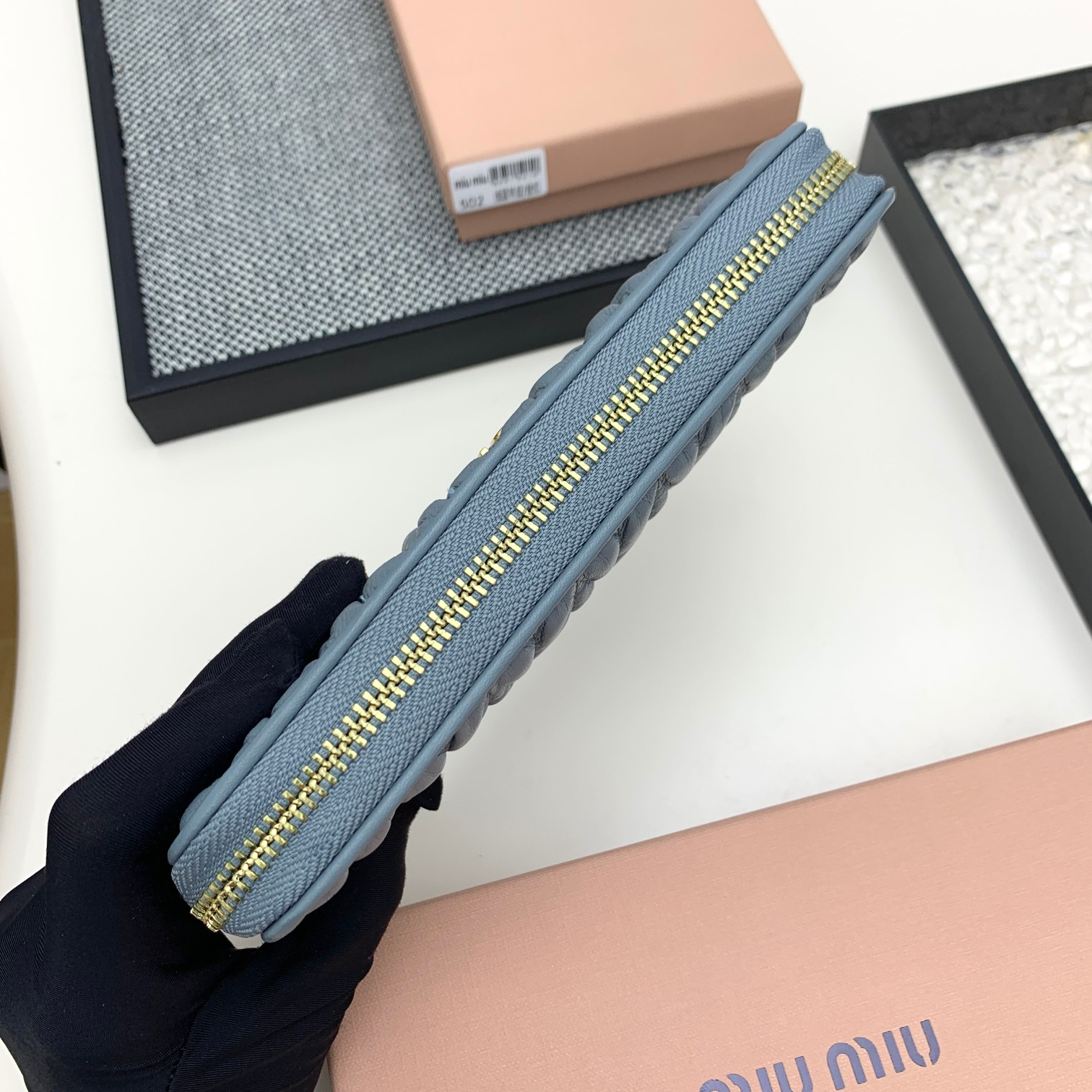 Miu Miu Lambskin Zip Wallet - Image 3