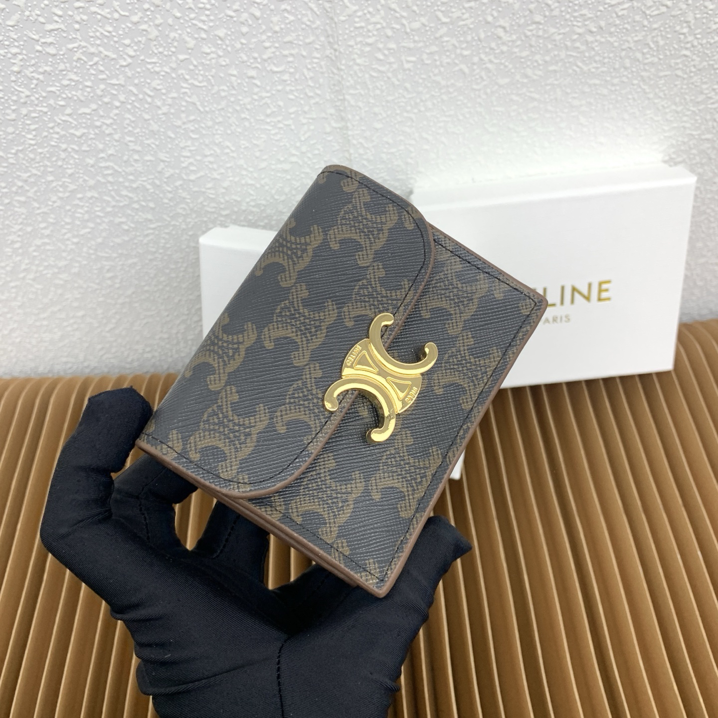 Celine Triomphe Leather Business Card Holder - Image 3