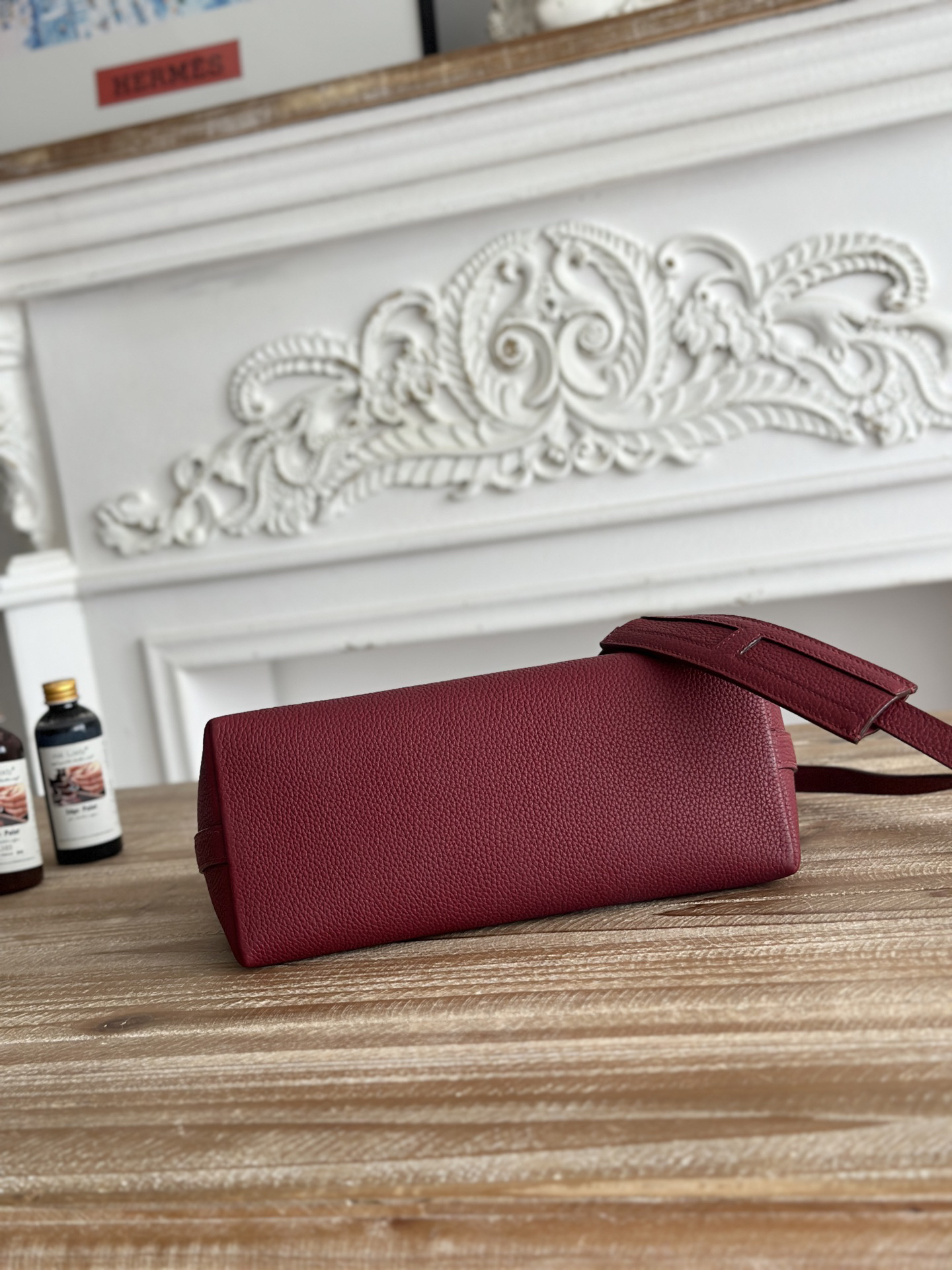 Hermes Berlingot Ruby Red Leather Crossbody Bag - Image 3