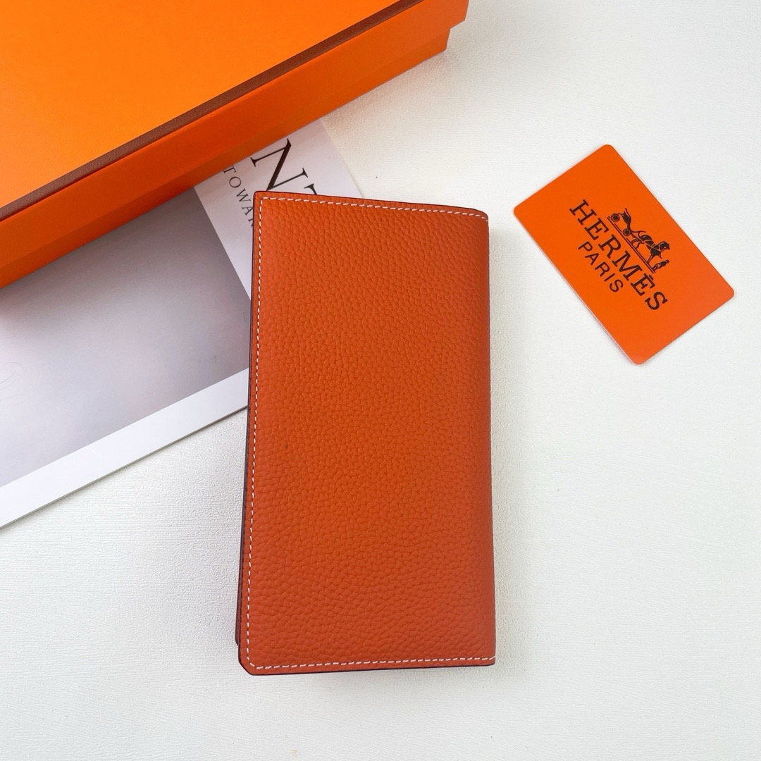 Hermes Evercolor Calfskin Long Wallet with Contrasting Saddle Stitching - Image 3