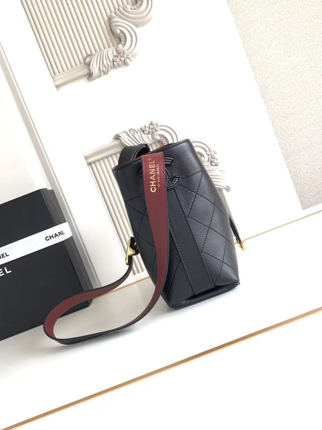 Chanel 26B AS6537 Small Calfskin Bucket Shoulder Bag - Image 4