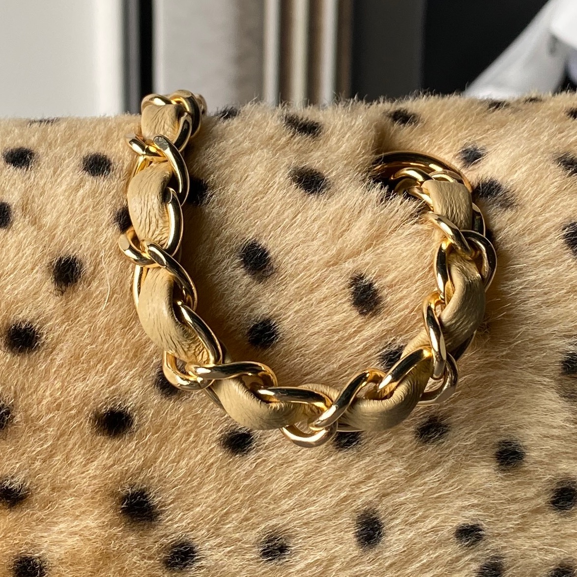 Chanel Limited-Edition Leopard-Print Velvet Classic Flap Bag - Image 4