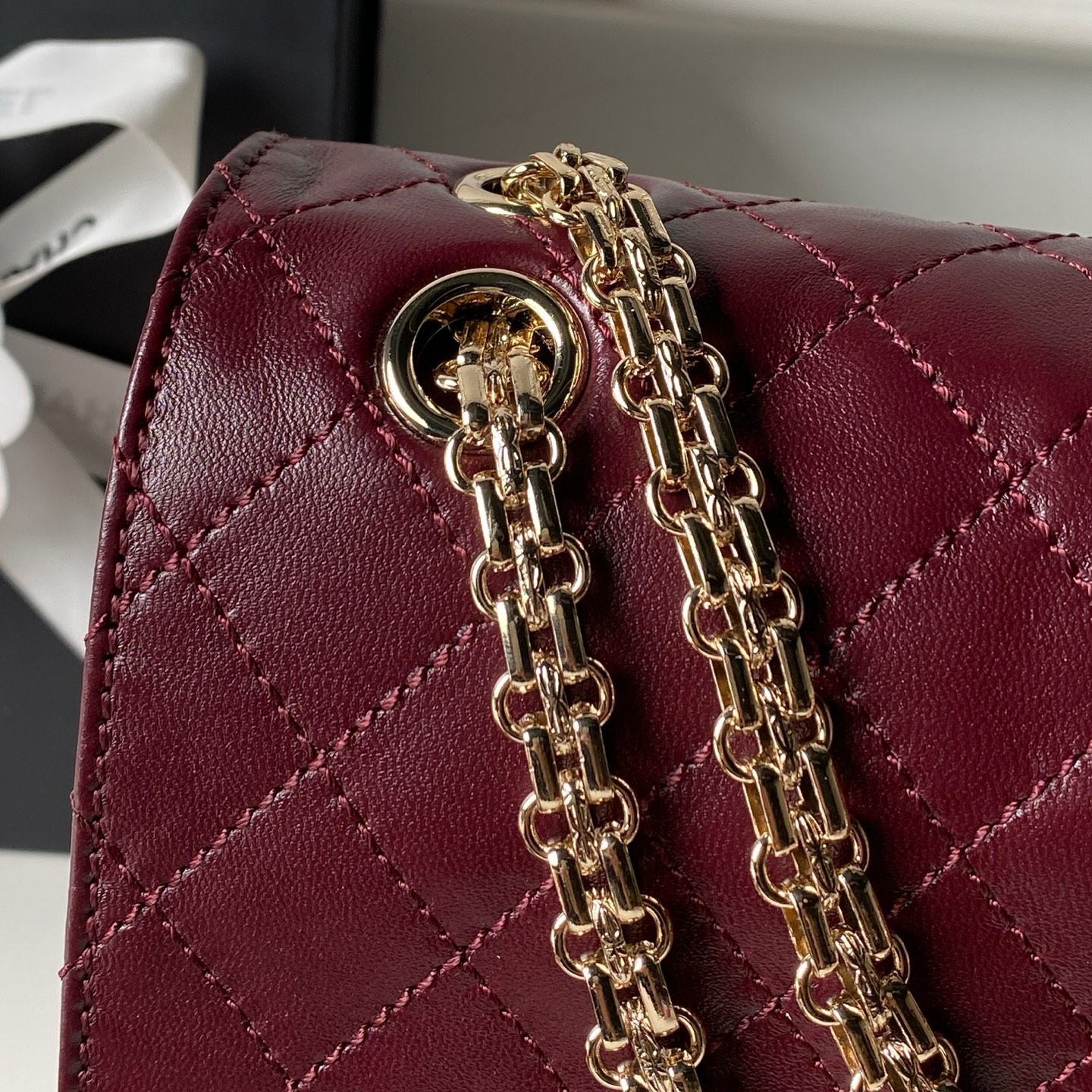 Chanel 26S Crushed Wrinkled Leather 2.55 Shoulder Bag - Image 4