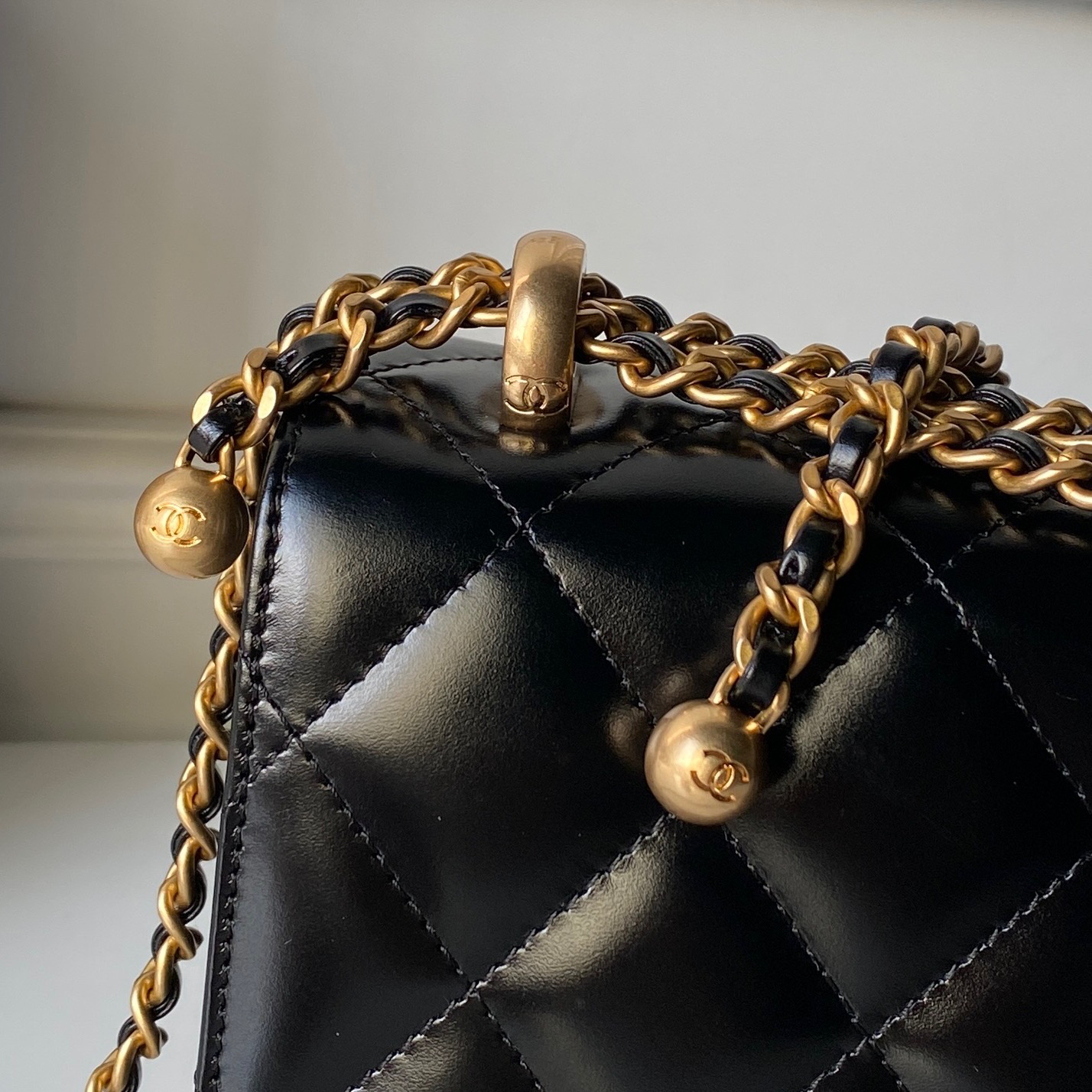 Mini Double-Ball Leather Crossbody Bag - Image 4
