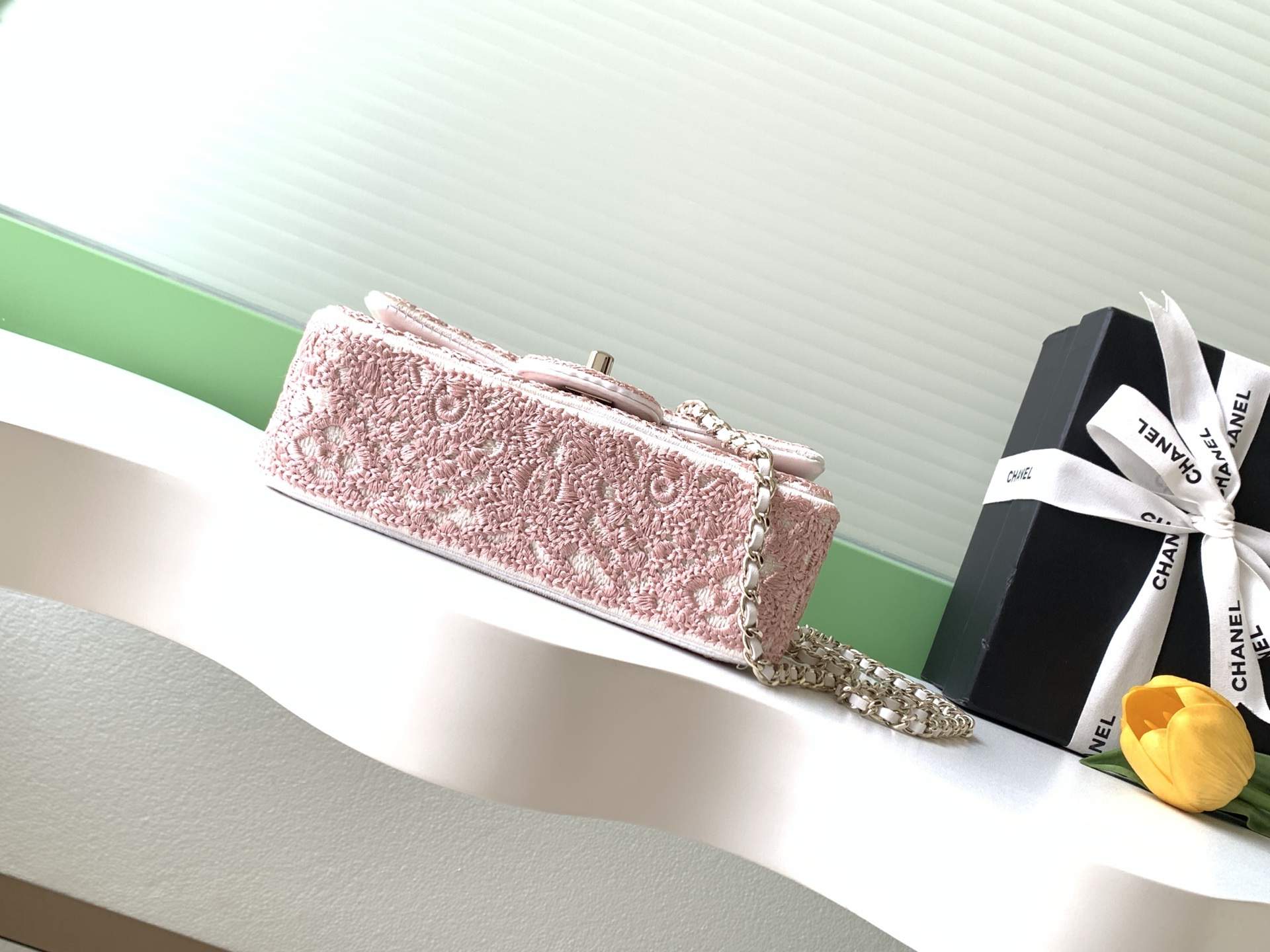 Chanel 26-Needle Woven Crossbody Bag with Double-C Logo - Image 4