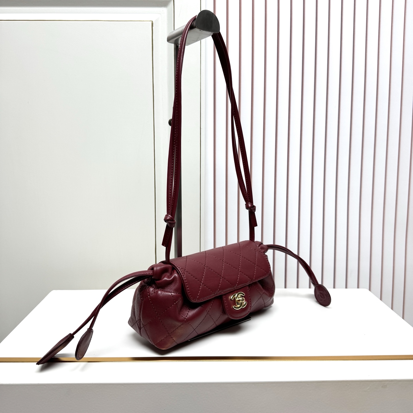 Chanel Quilted Drawstring Shoulder Bag in Black - Image 4