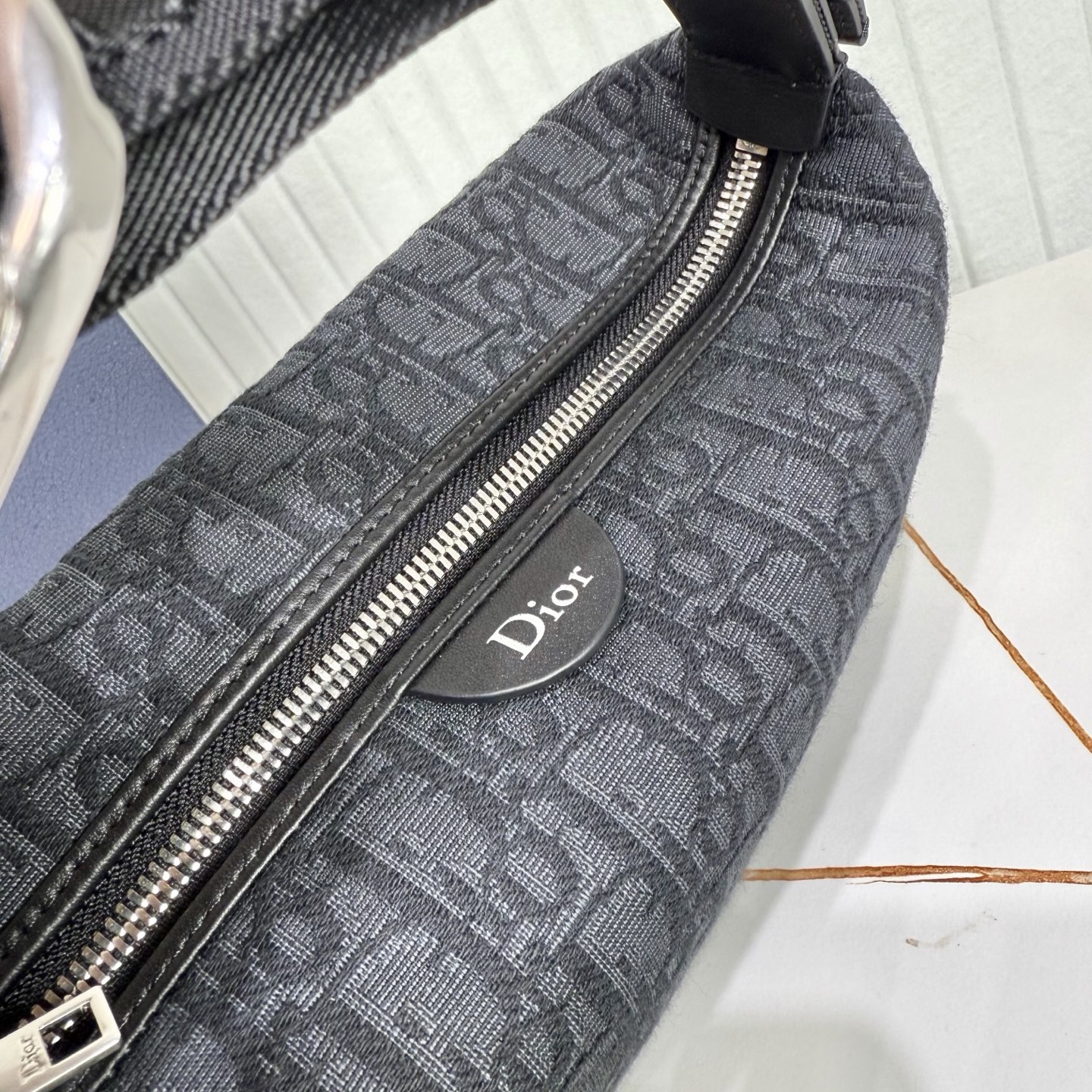 Dior Jett Handbag in Black Oblique Fabric - Image 4