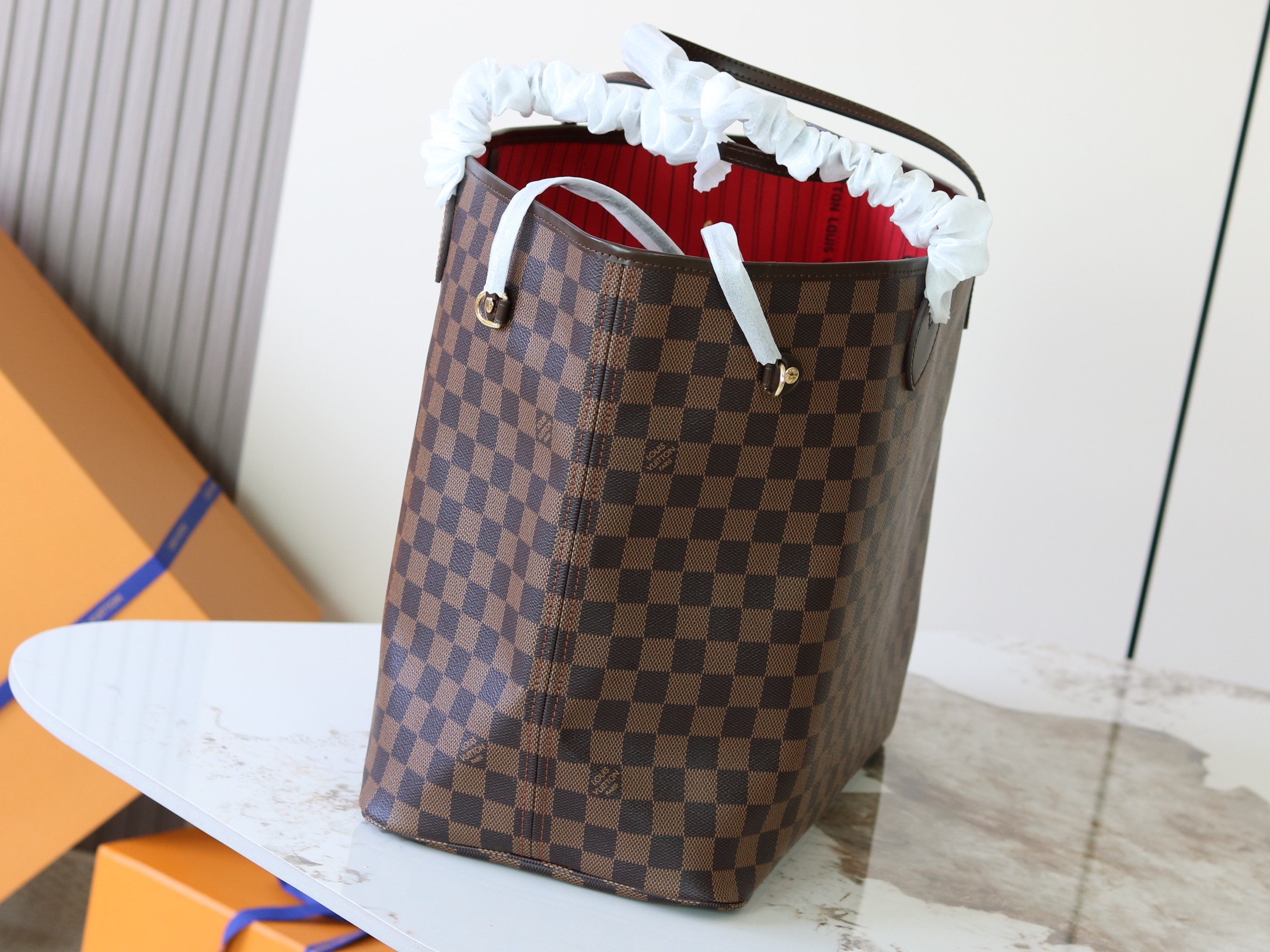 Louis Vuitton Neverfull Large Tote Bag in Damier Azur Canvas - Image 4