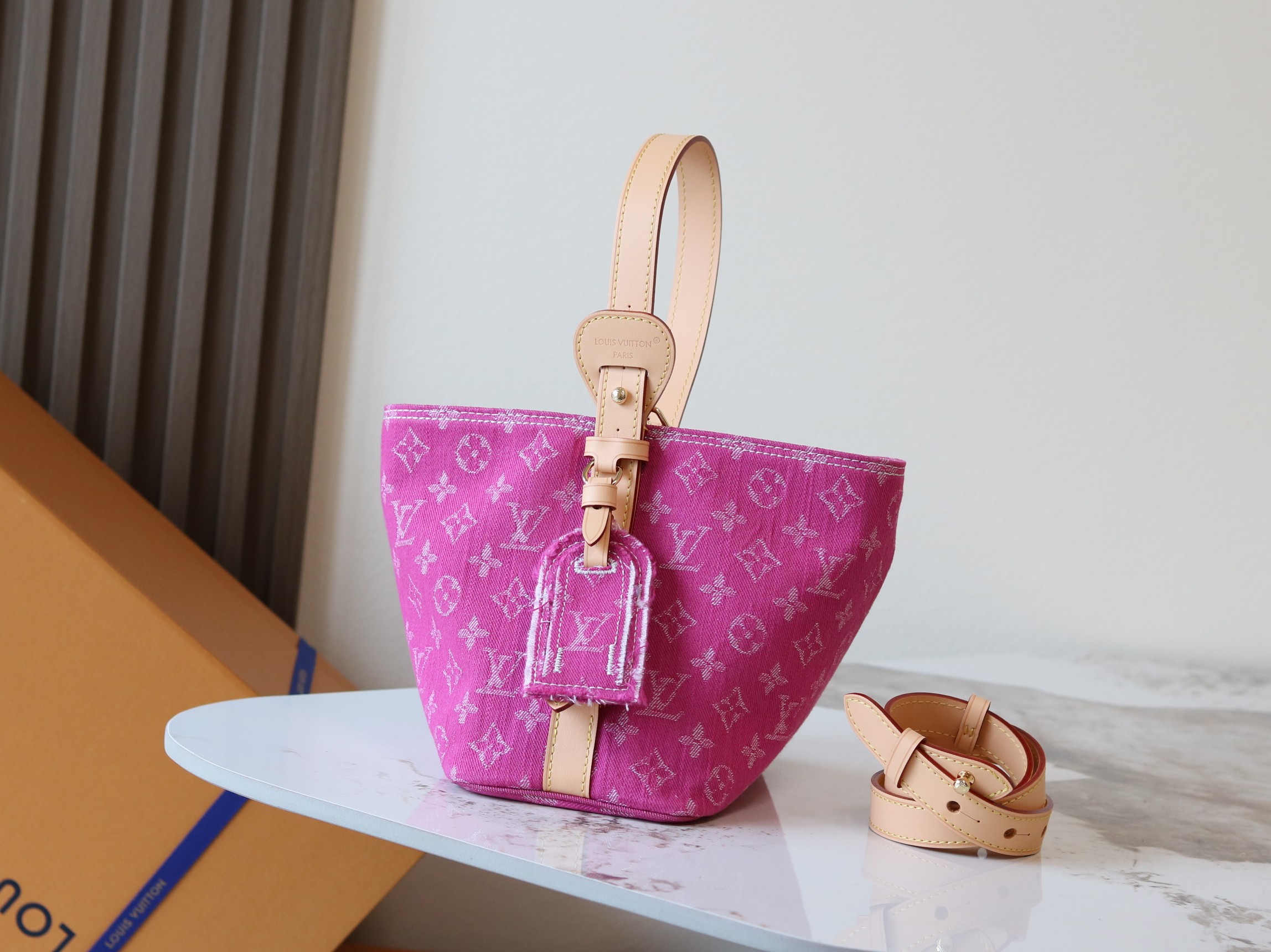 Louis Vuitton Denim Bucket Bag - Image 4