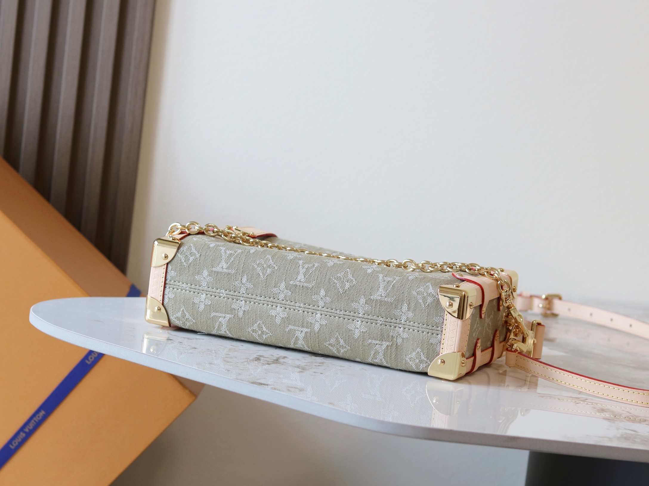 Side Trunk East West Crossbody Bag in Green Monogram Eclipse Canvas - Image 4
