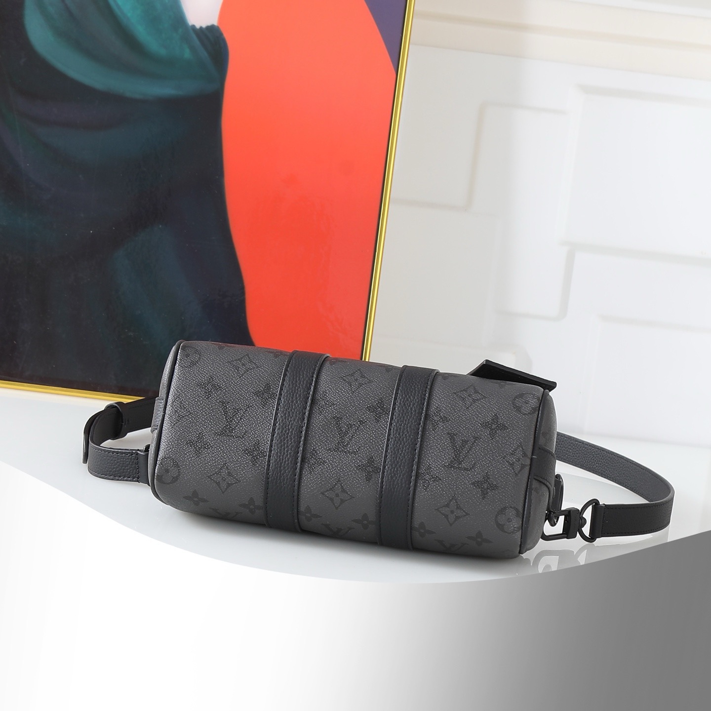 Louis Vuitton Keepall Bandoulière 25 Handbag M28369 in Monogram Midnight - Image 4