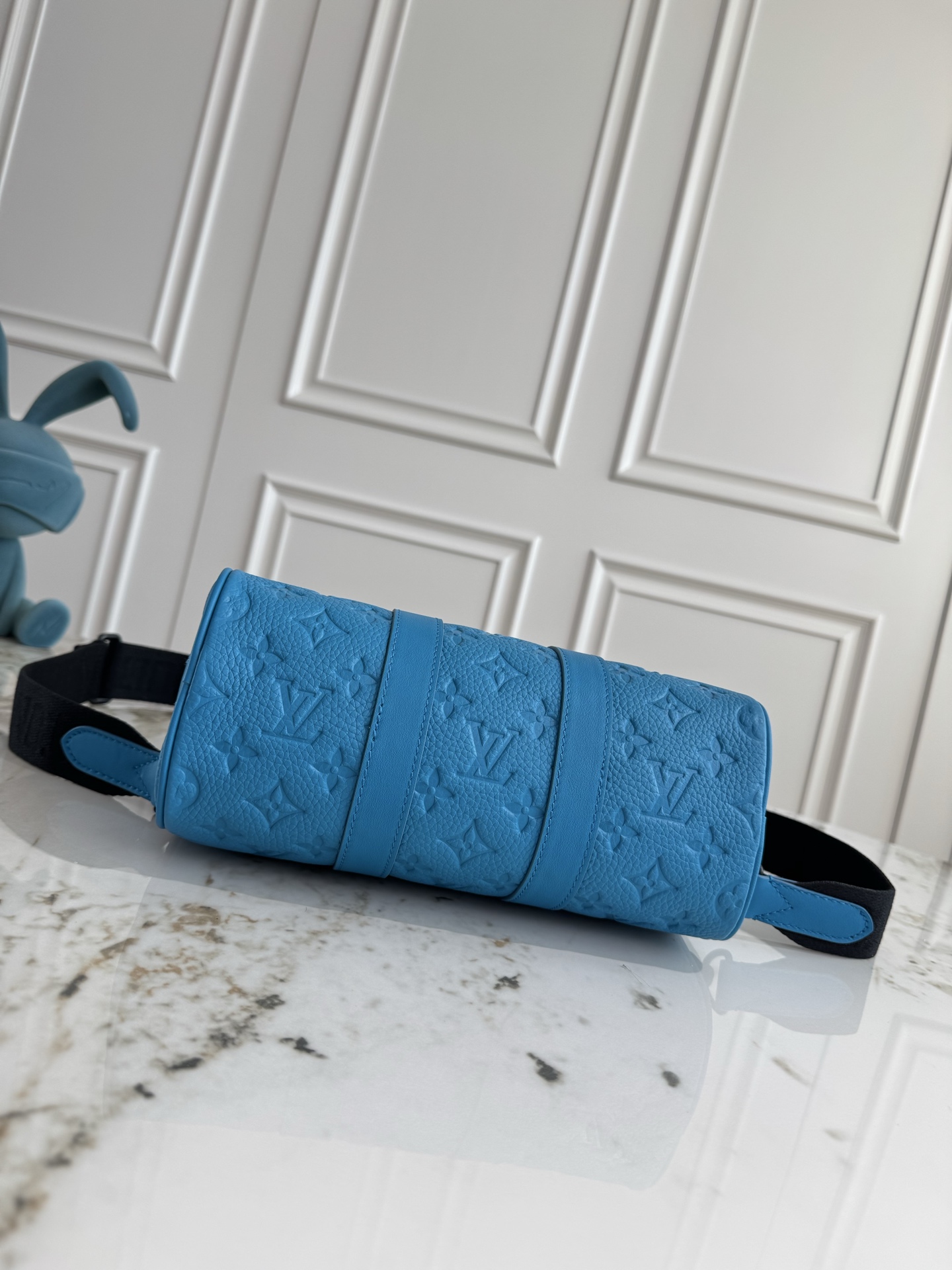 Keepall Mini Travel Bag in Blue Taurillon Monogram Leather - Image 4