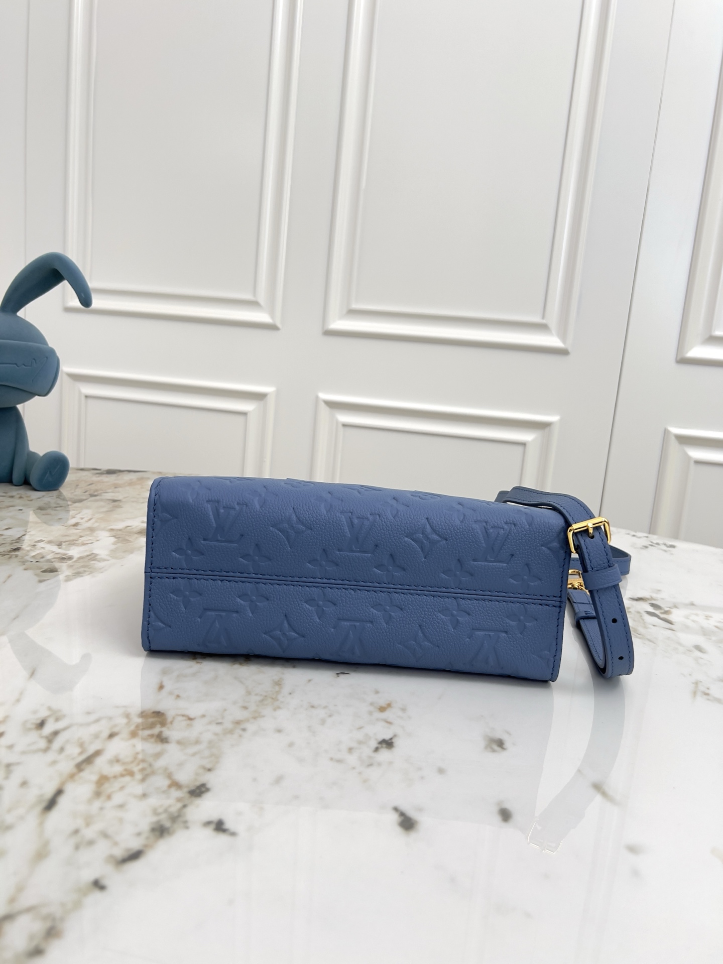 Louis Vuitton OnTheGo Mini Handbag in Blue Monogram Empreinte Leather - Image 4