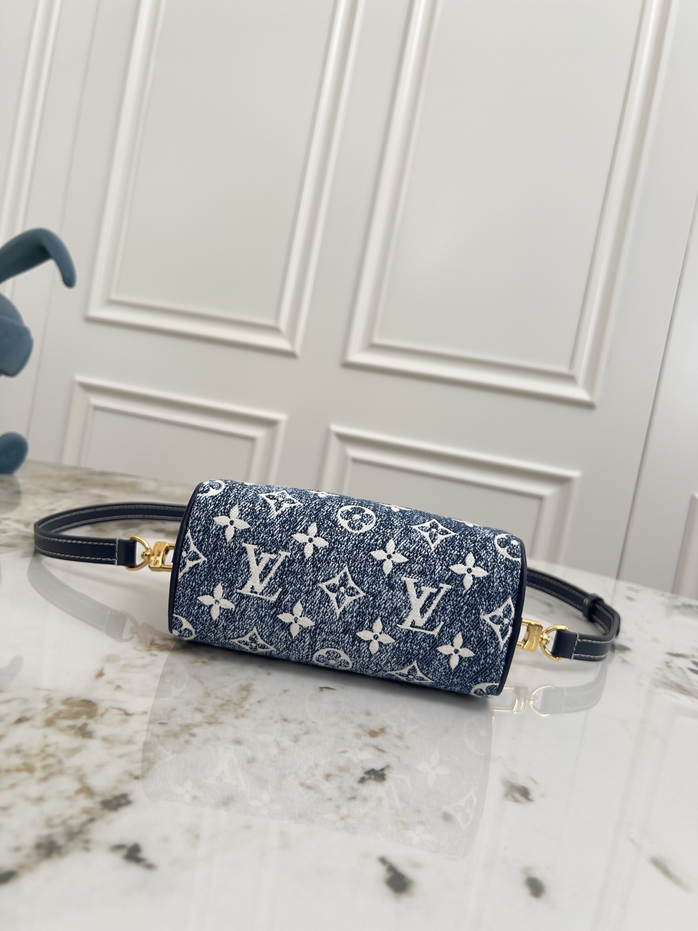 Louis Vuitton Nano Speedy Denim Handbag - Image 4