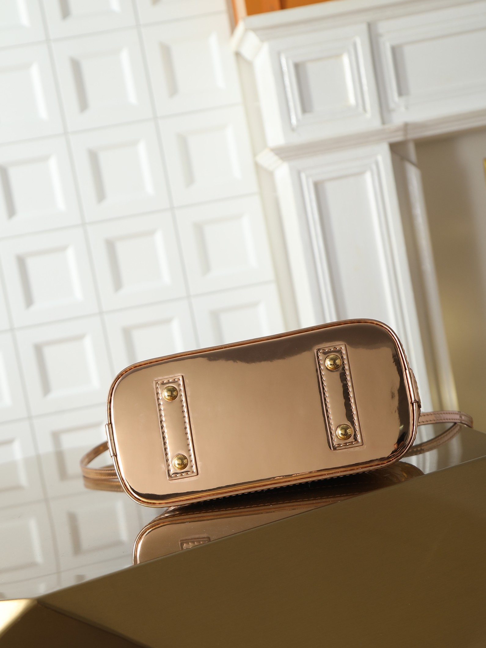 Louis Vuitton Alma BB Handbag in Silver Monogram Miroir Canvas - Image 4