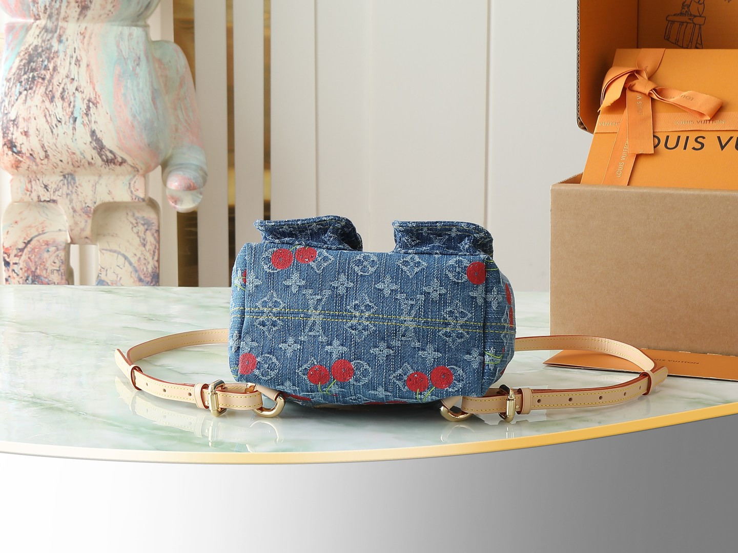 Louis Vuitton Venice NM Monogram Cherry Denim Shoulder Bag - Image 4
