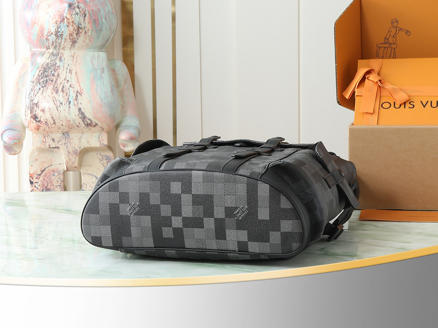 Louis Vuitton Christopher MM Backpack in Damoflage Black Canvas - Image 4