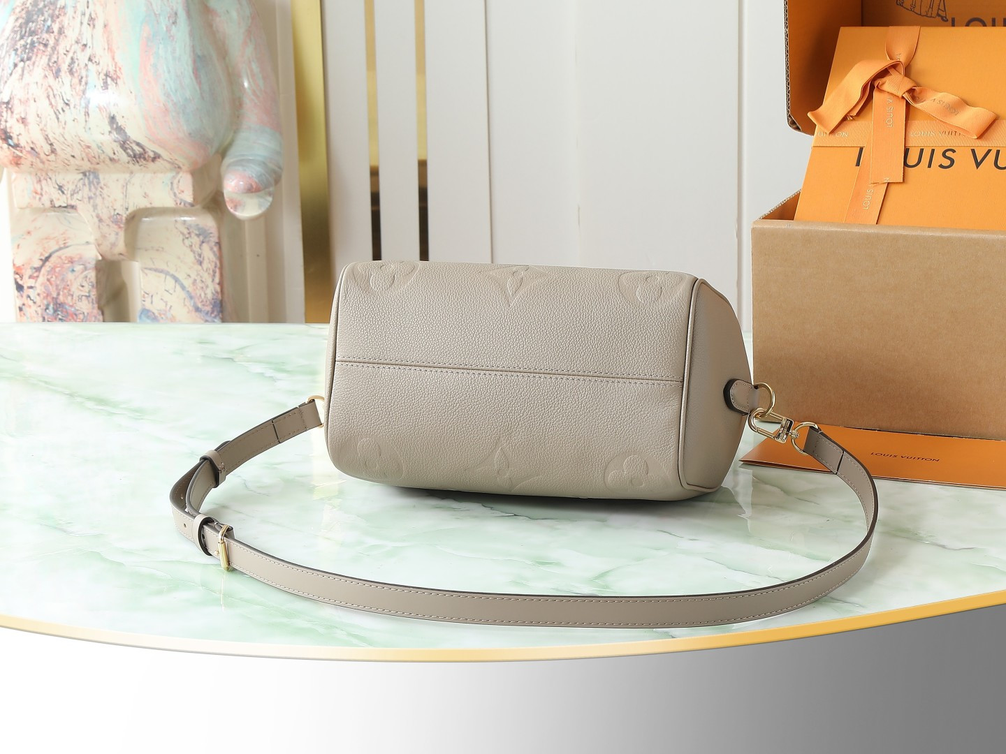 Louis Vuitton Speedy Bandoulière 25 Monogram Empreinte Leather Crossbody Bag - Gray - Image 4