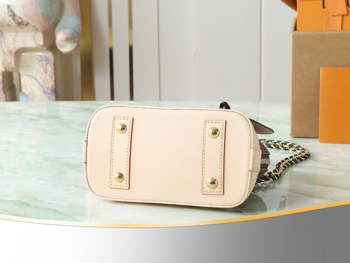 Louis Vuitton Alma Mini Monogram Chain Handbag - Image 4
