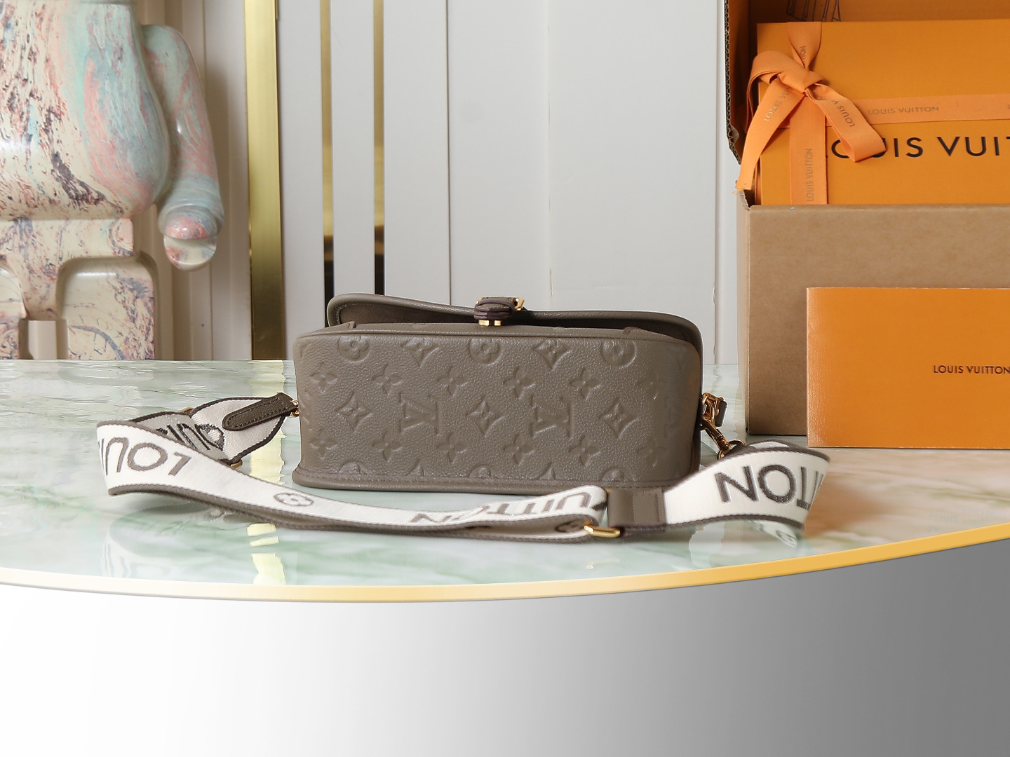 Louis Vuitton Diane Bag in Khaki Green Monogram Empreinte Leather - Image 4