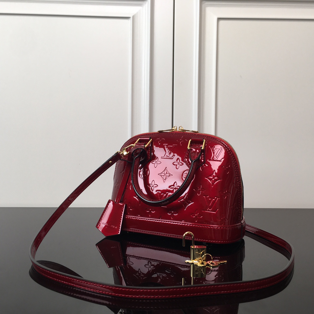 Louis Vuitton Alma BB Red Handbag in Epi Leather - Image 4