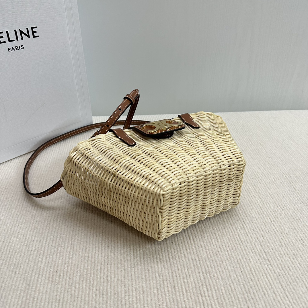 Woven Plant-Fiber Handbag with Natural Cowhide Trim - Image 4