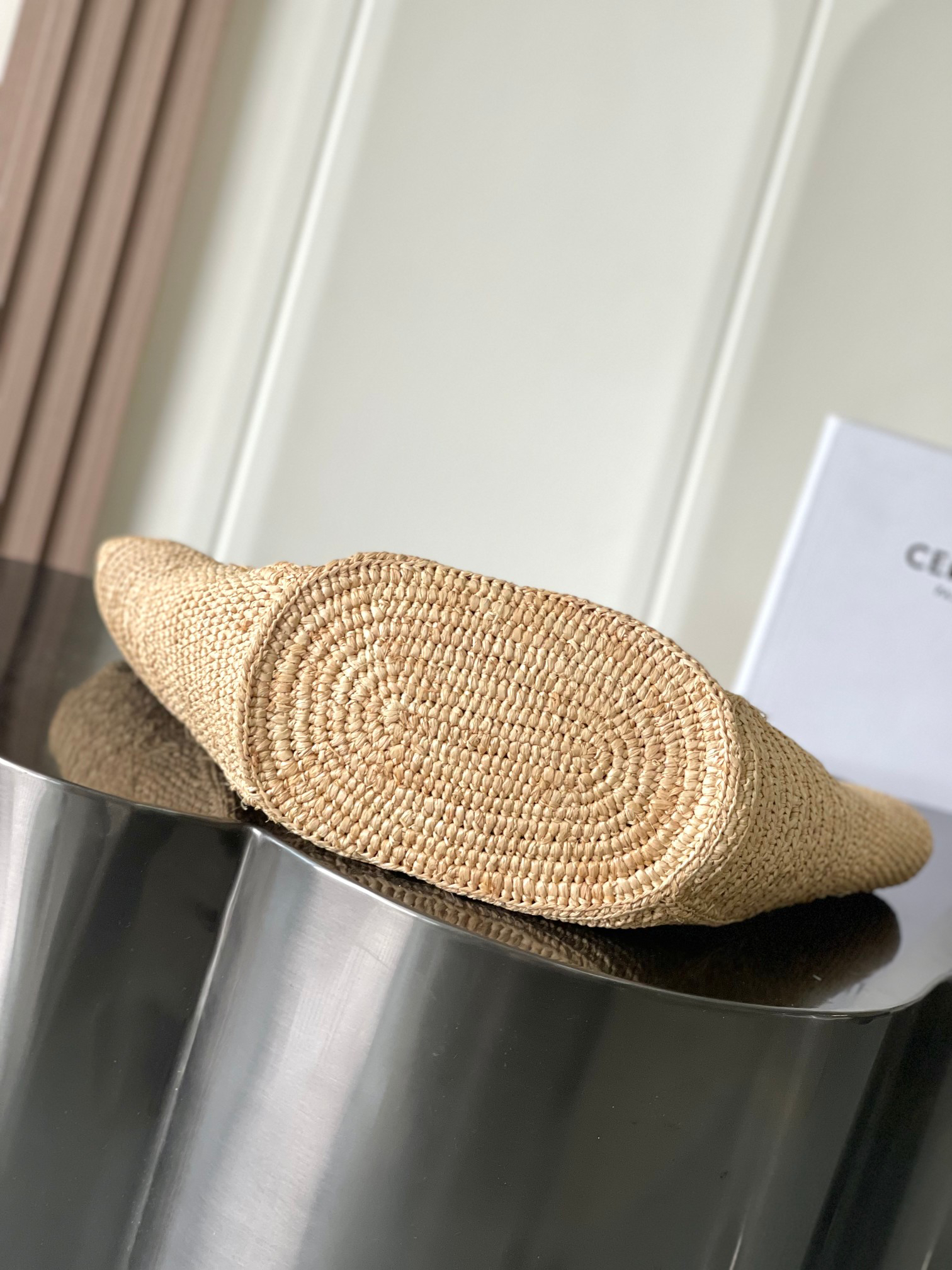 CELINE Medium Woven Triomphe Basket Bag - Image 4