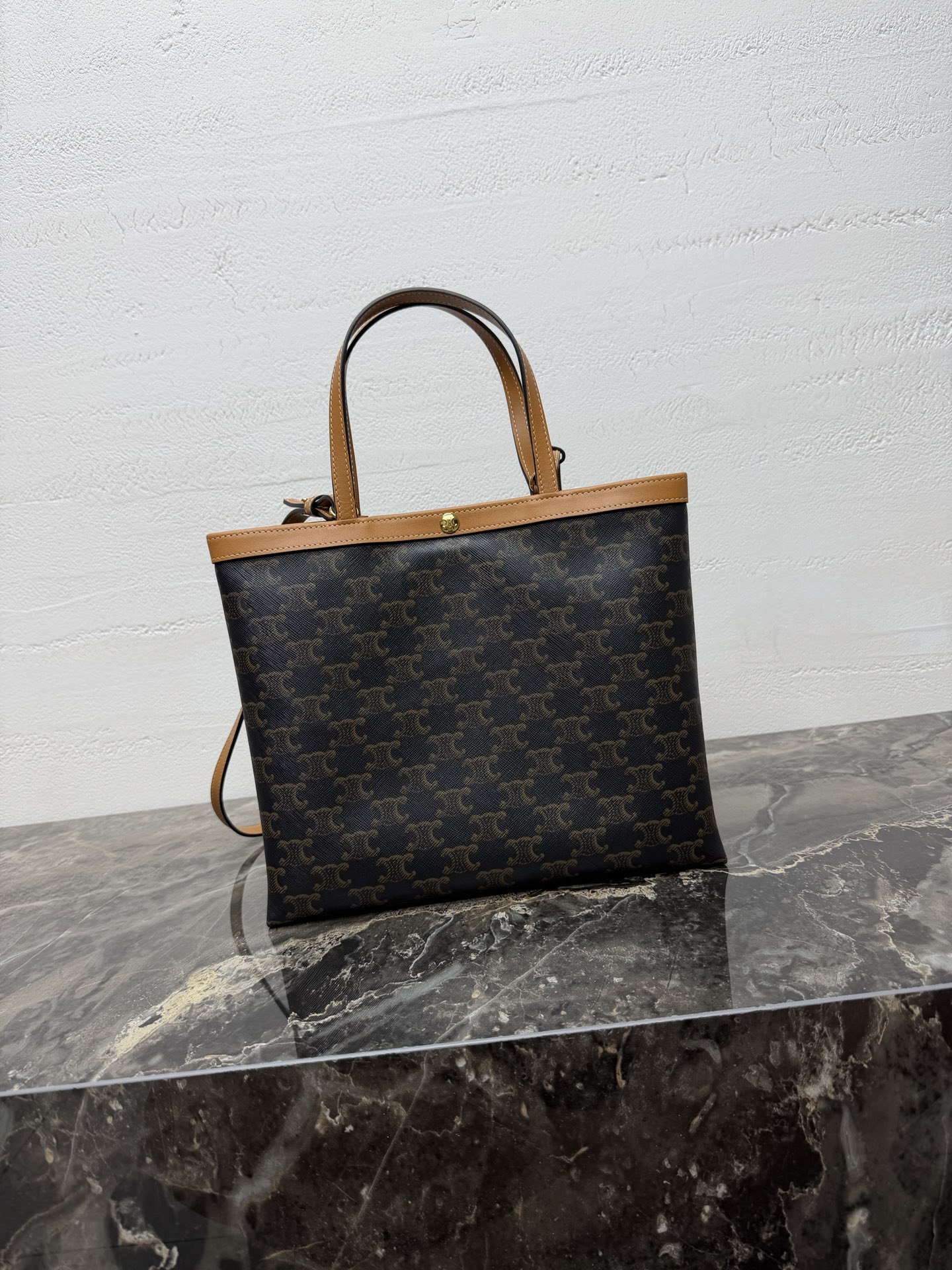 Celine Small Square Cabas Triomphe Canvas Tote Bag - Image 4