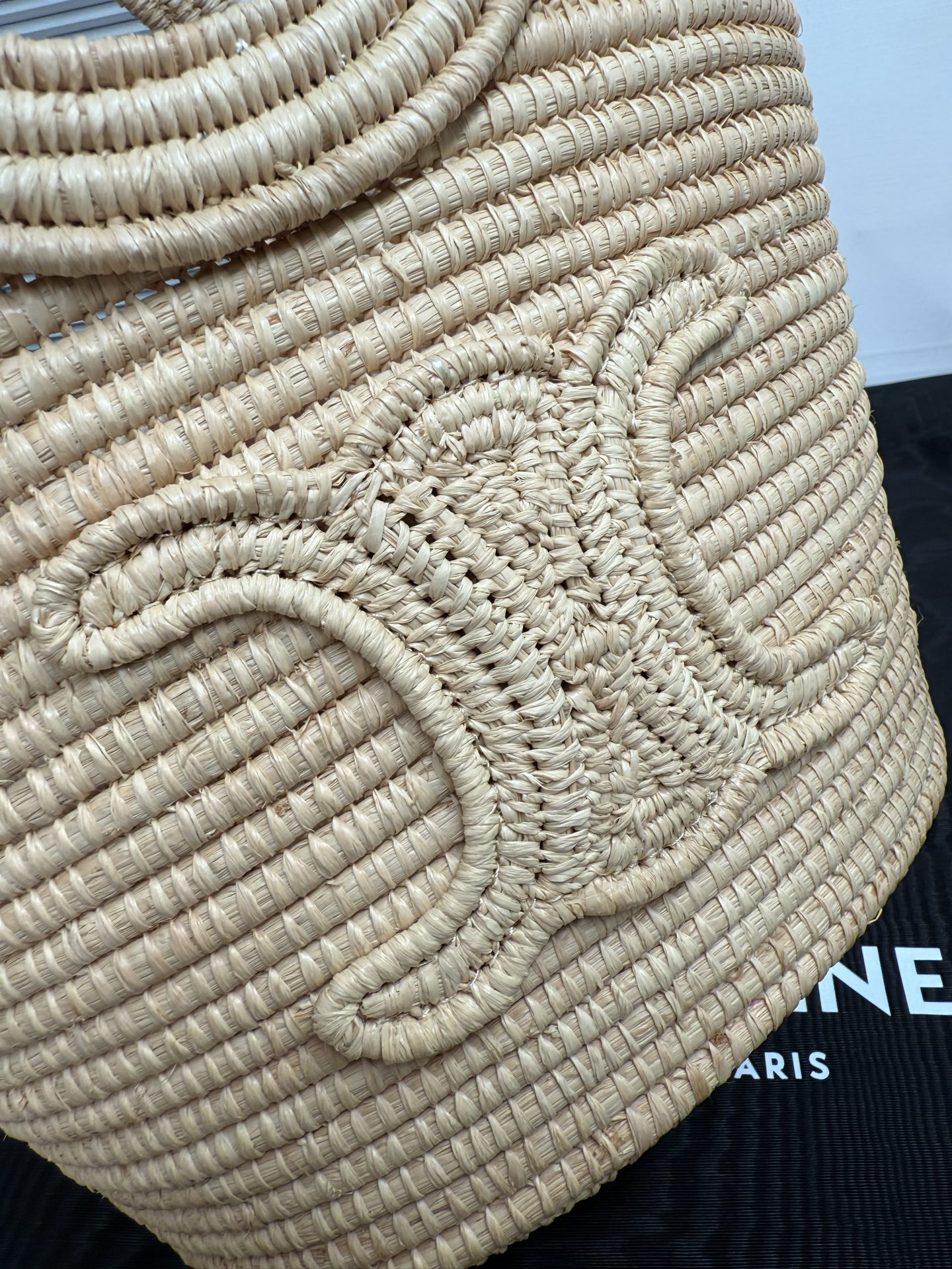 CELINE Raffia Woven Tote Bag - Image 4