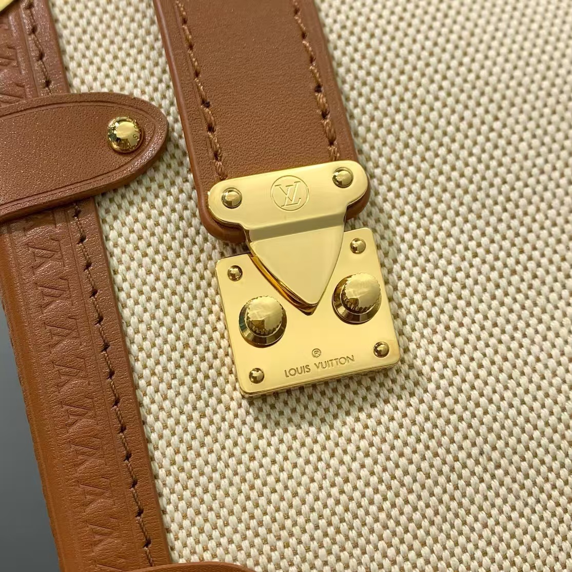 Louis Vuitton Side Trunk Medium Handbag in Natural Canvas - Image 4