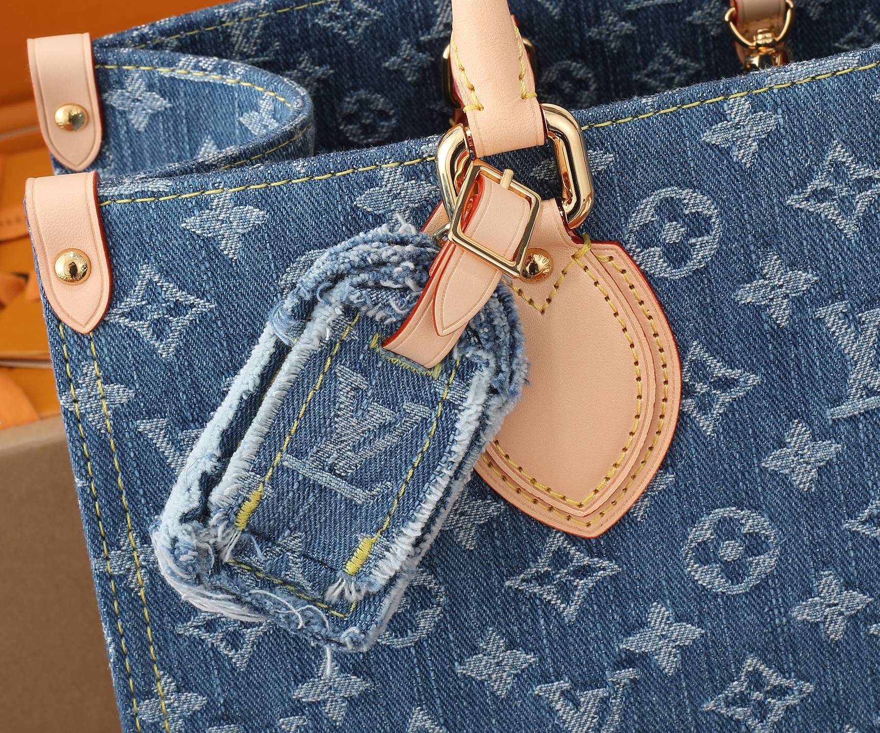 OnTheGo MM Monogram Denim Tote Bag - Image 4