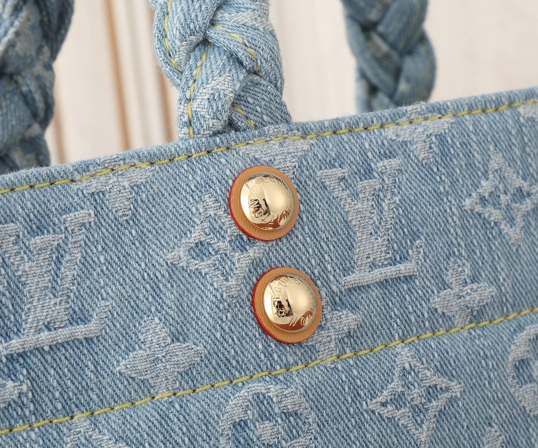 Let Go Small Tote Bag in Monogram Denim - Image 4