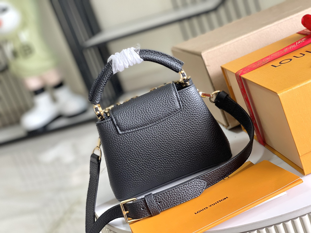 Louis Vuitton Capucines BB Handbag in White Leather with Gold-Tone Flower Crown Detail - Image 4