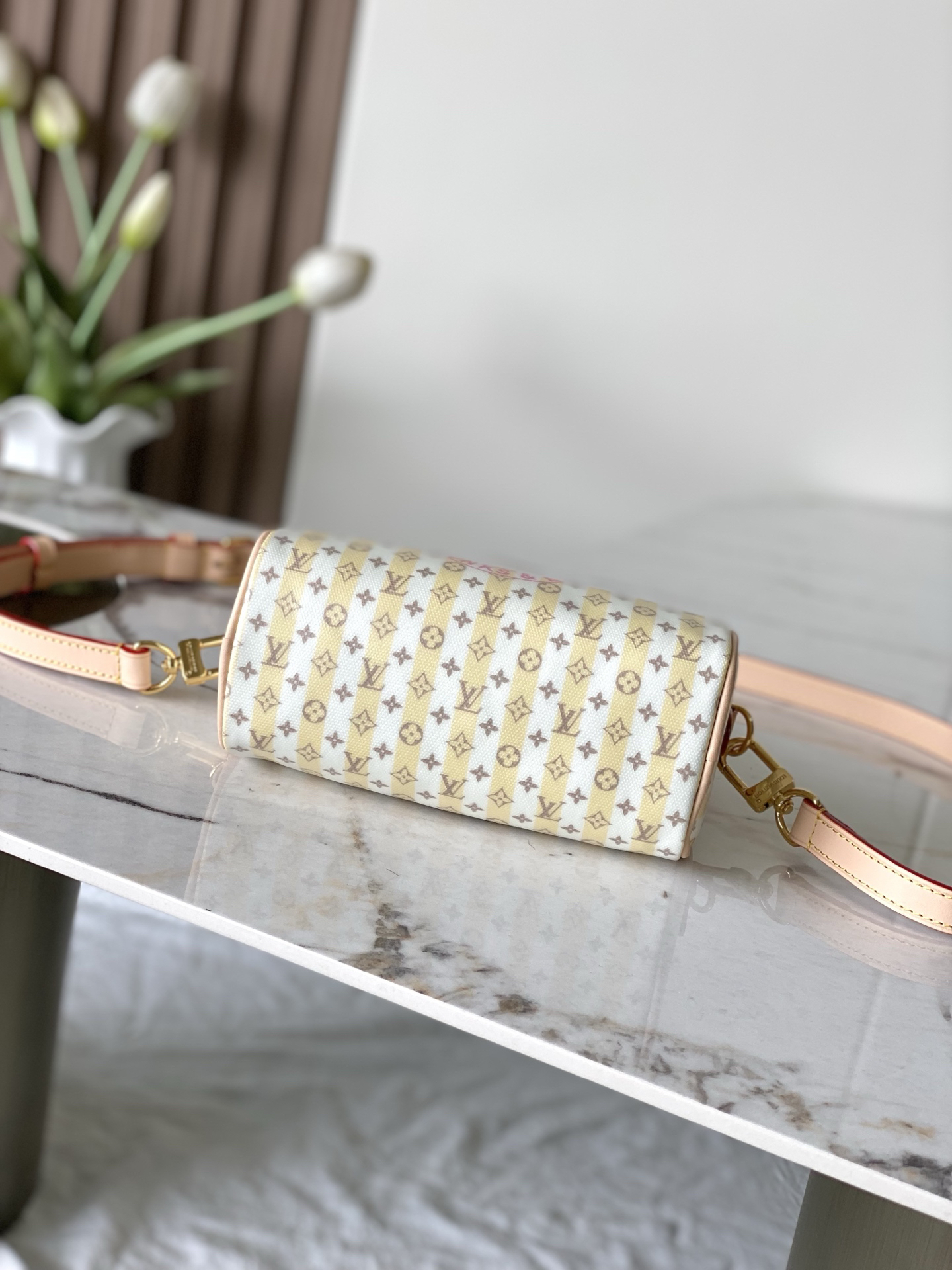 Louis Vuitton Nano Speedy Mini Crossbody Bag in Beige - Image 4