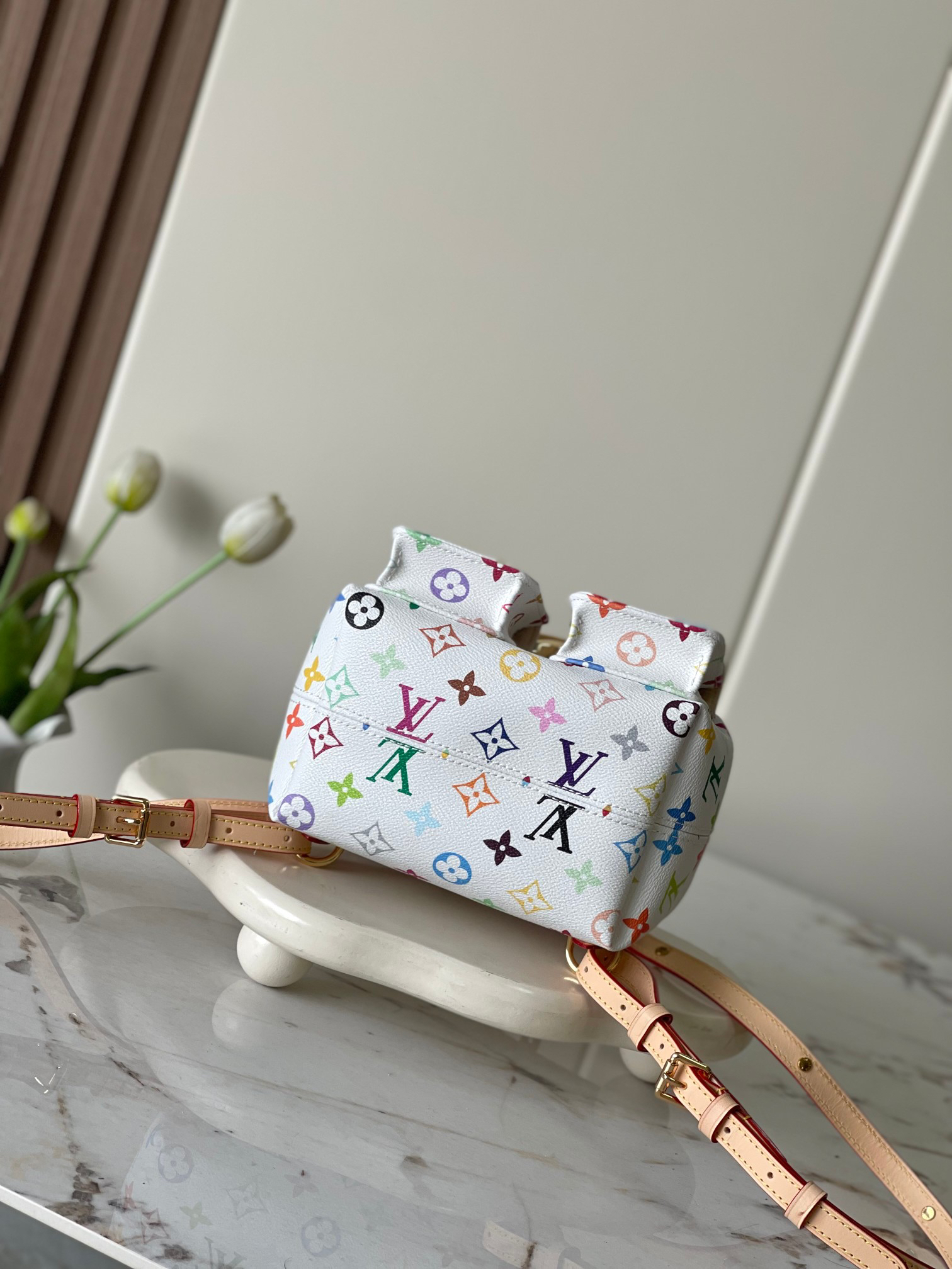 Louis Vuitton x Takashi Murakami Venice Double Shoulder Bag M13081 White Multicolor - Image 4