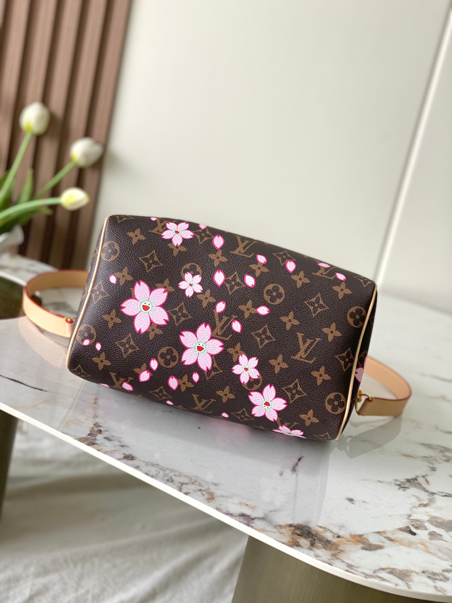 Louis Vuitton x Takashi Murakami Speedy Bandoulière 25 Cherry Blossom Bag - Image 4