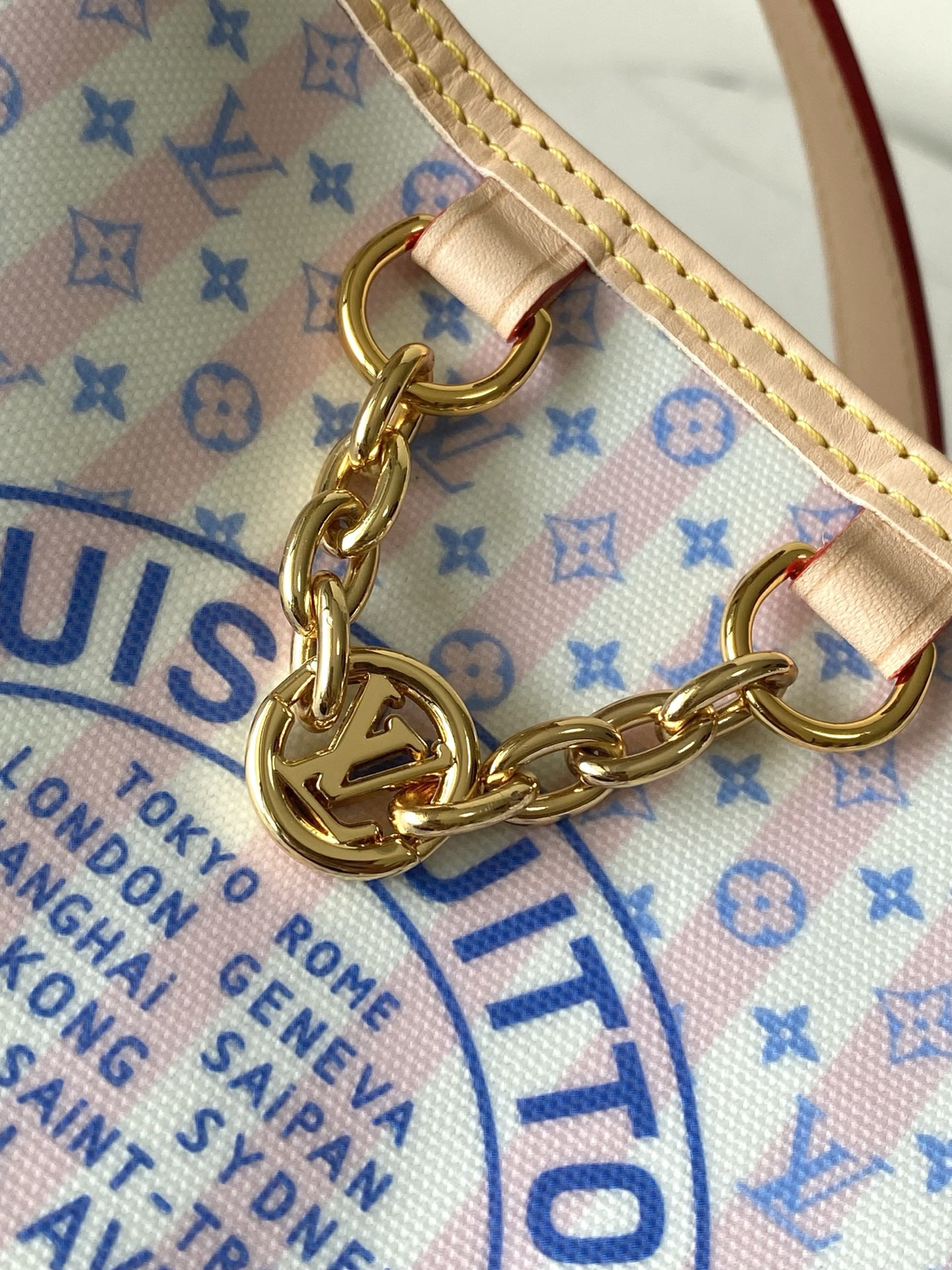 Louis Vuitton All In BB Monogram Stripe Bucket Crossbody Bag in Pink - Image 4