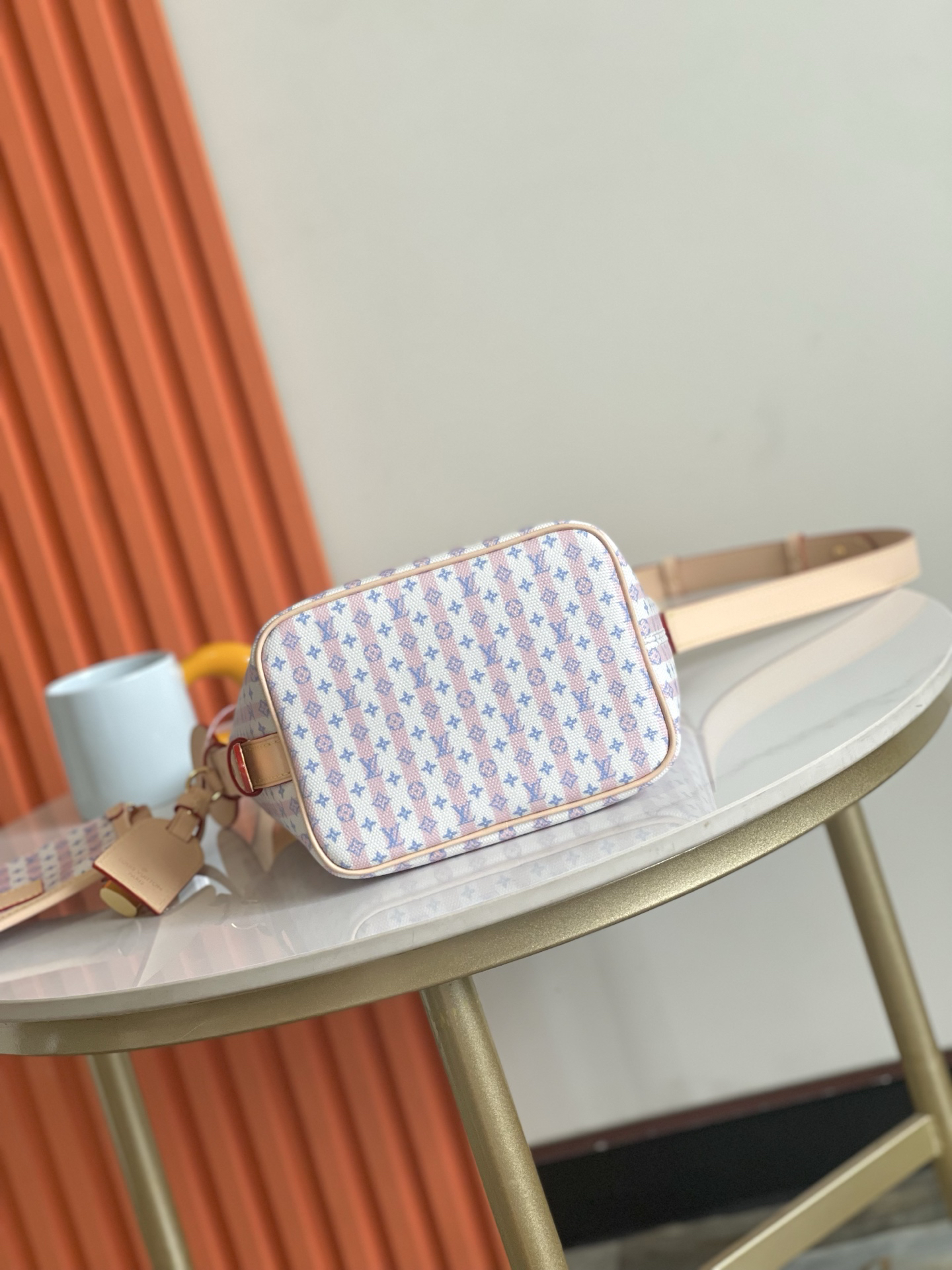 Louis Vuitton All In BB Bucket Crossbody Bag – Pink Monogram Stripe - Image 4