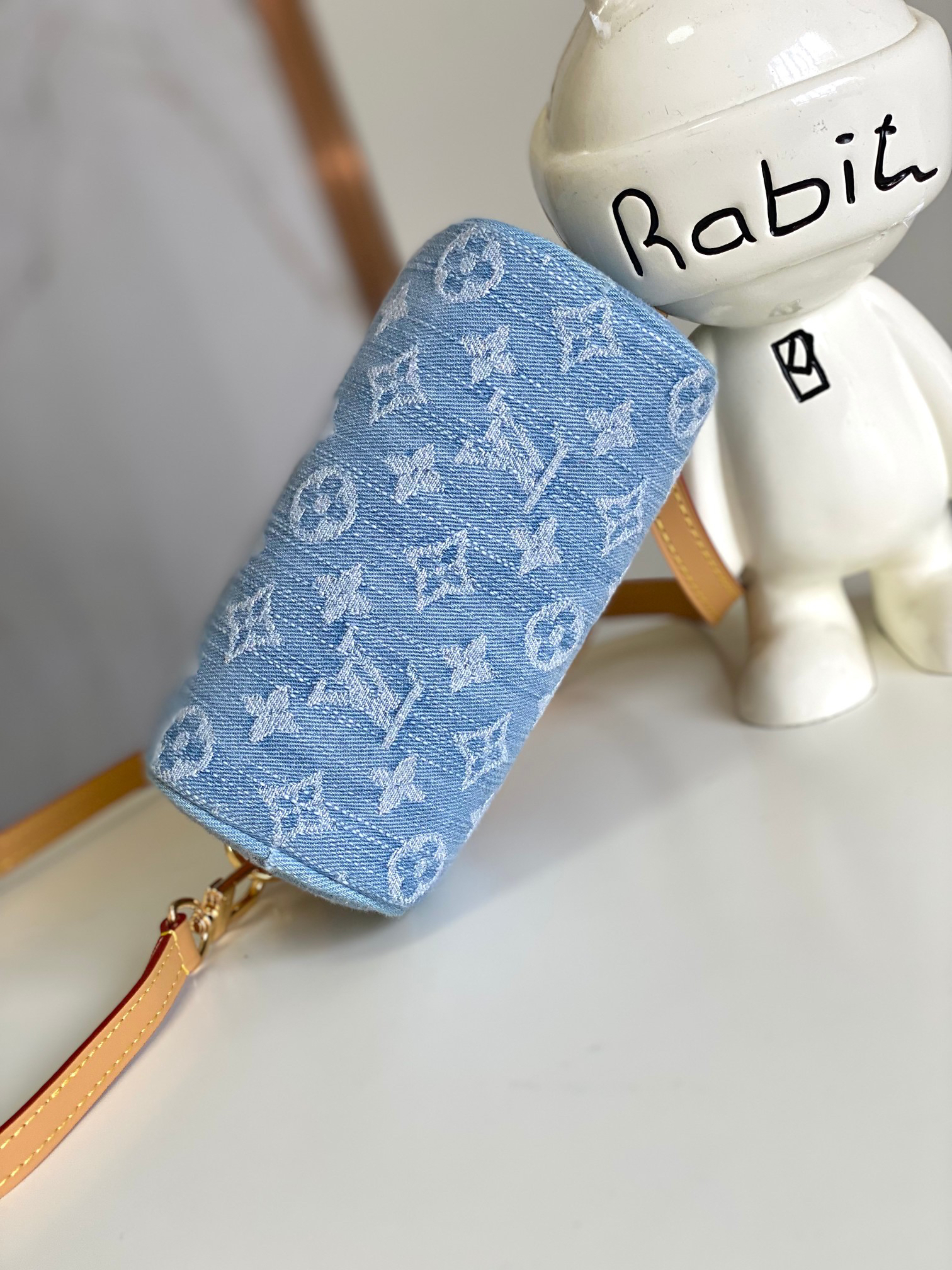 Nano Speedy Crossbody Bag in Light Blue Denim - Image 4