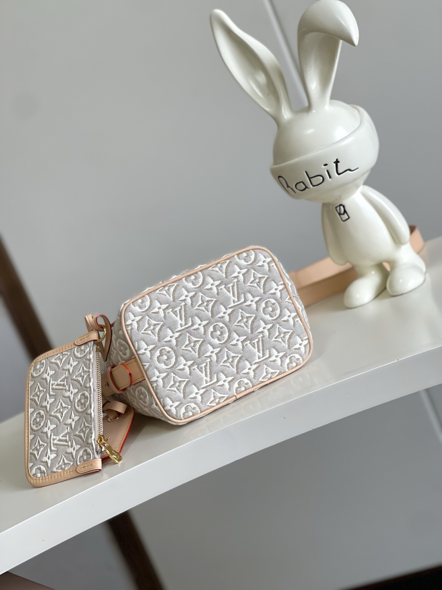 Louis Vuitton All In BB Crossbody Bag – White Embroidered Canvas - Image 4