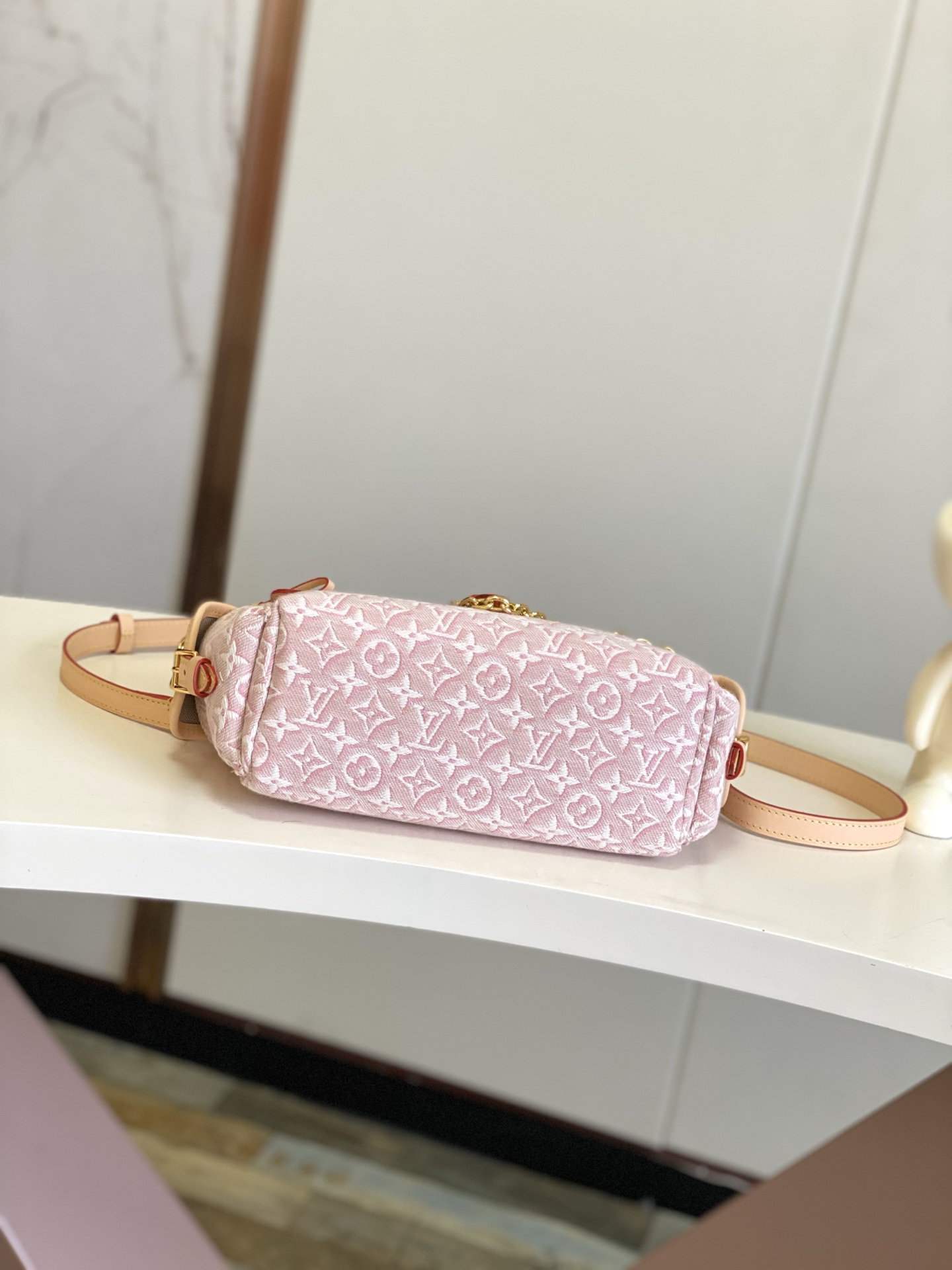 Louis Vuitton Odyssee Small Crossbody Bag in Pink Monogram Emblème Jacquard - Image 4