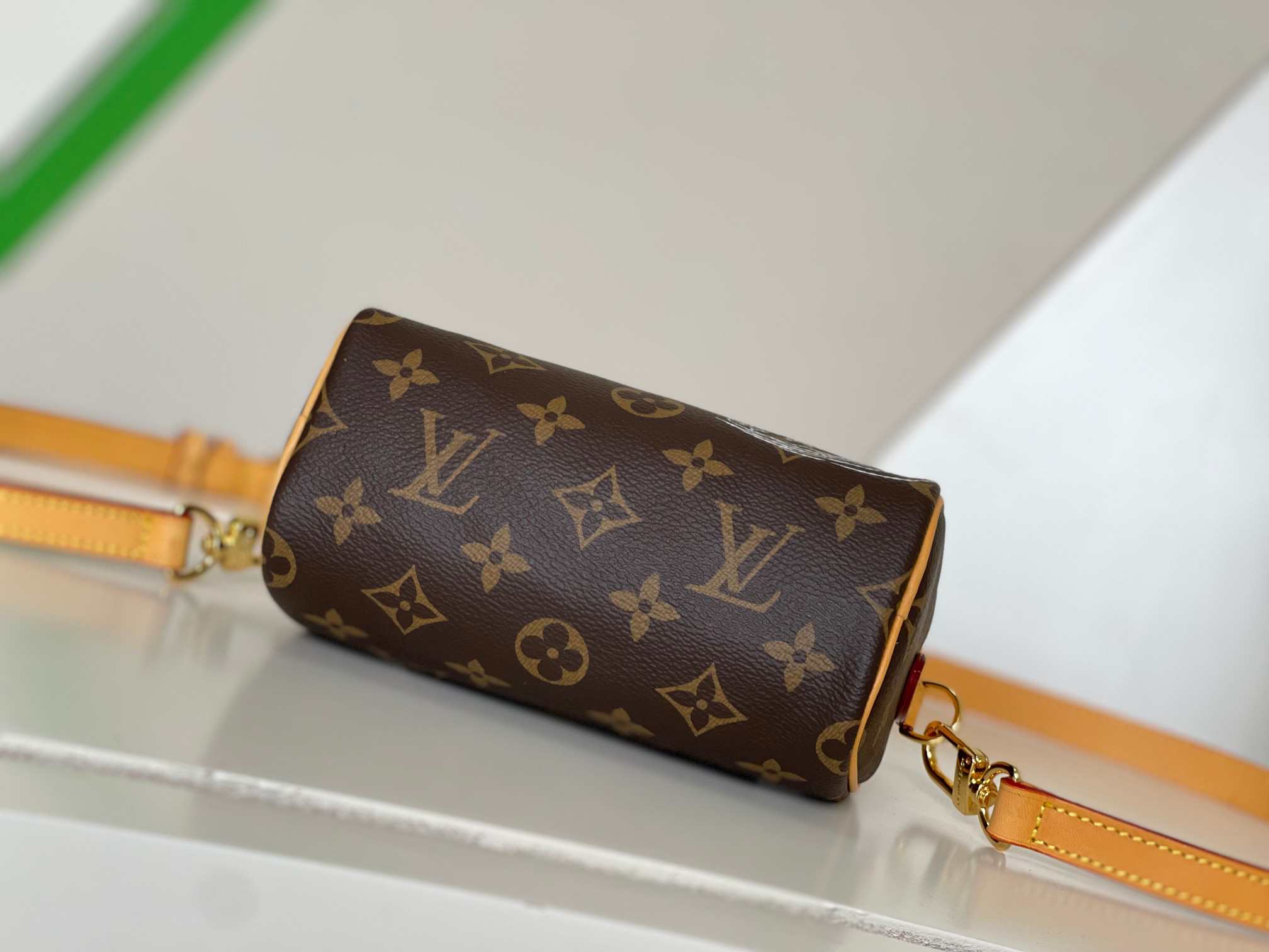 Louis Vuitton Nano Speedy Handbag in Monogram Canvas and Pink Leather - Image 4