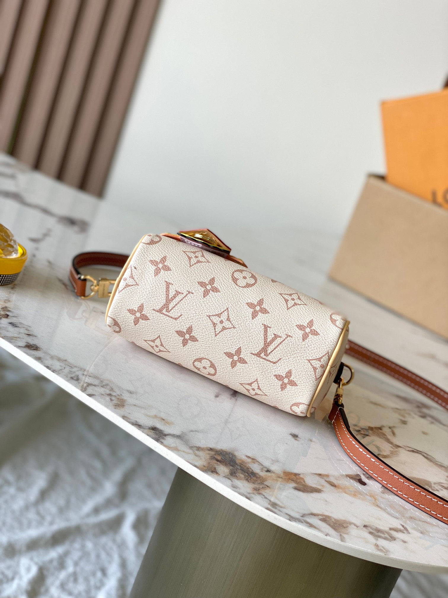 Louis Vuitton Nano Speedy Leather Crossbody Bag - Image 4
