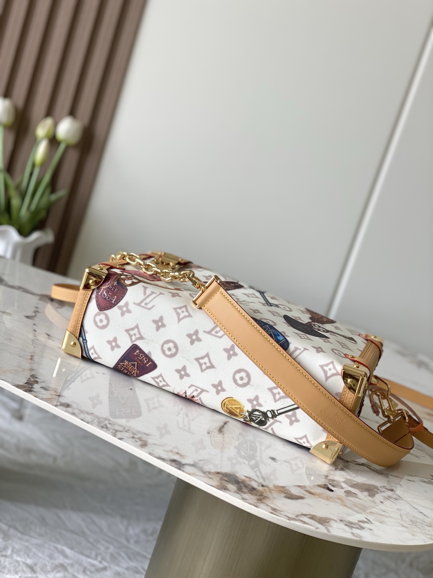 Louis Vuitton Side Trunk Large Handbag in Monogram Dune Canvas - Image 4