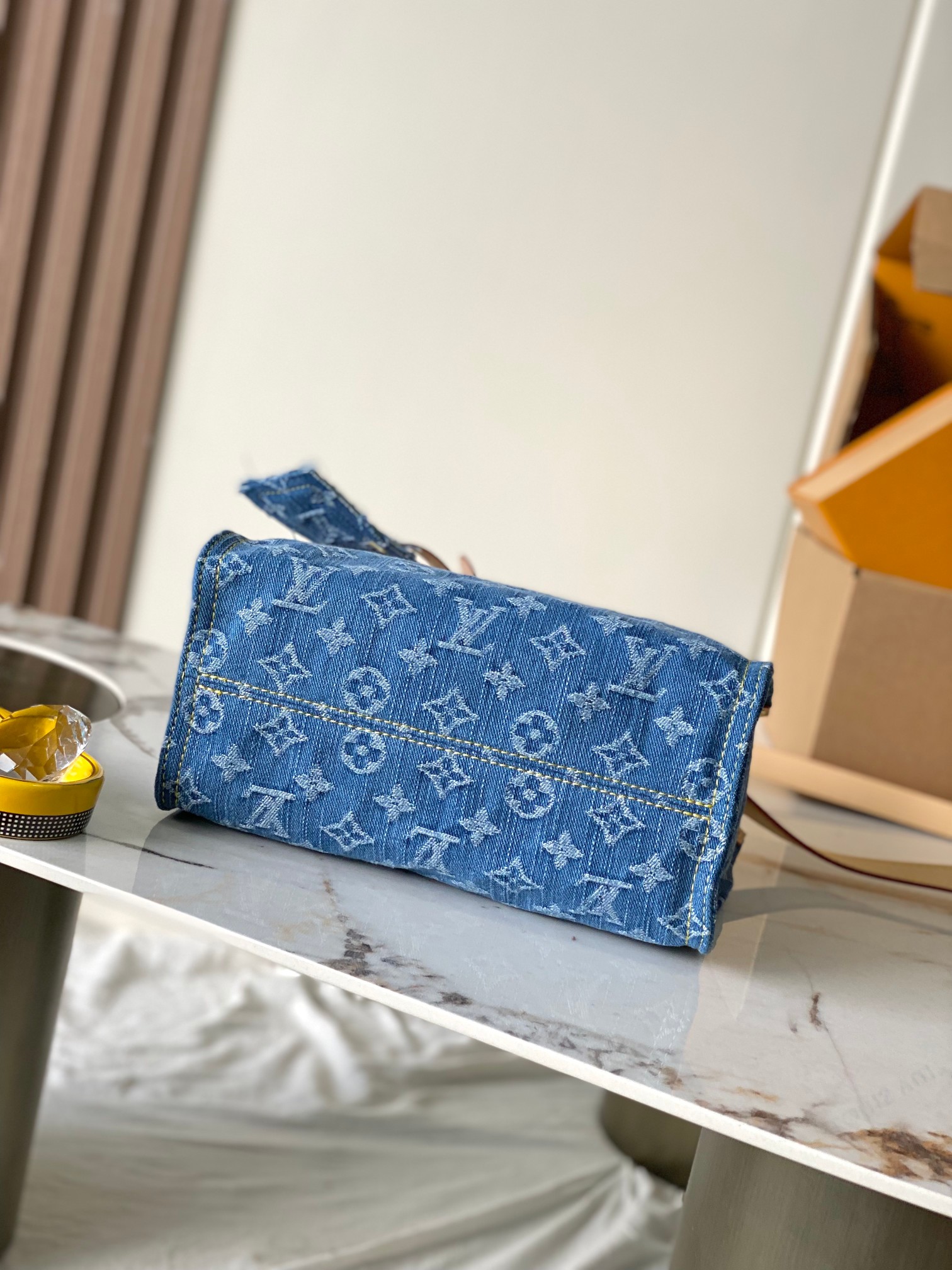 Louis Vuitton OnTheGo Small Denim Handbag - Image 4
