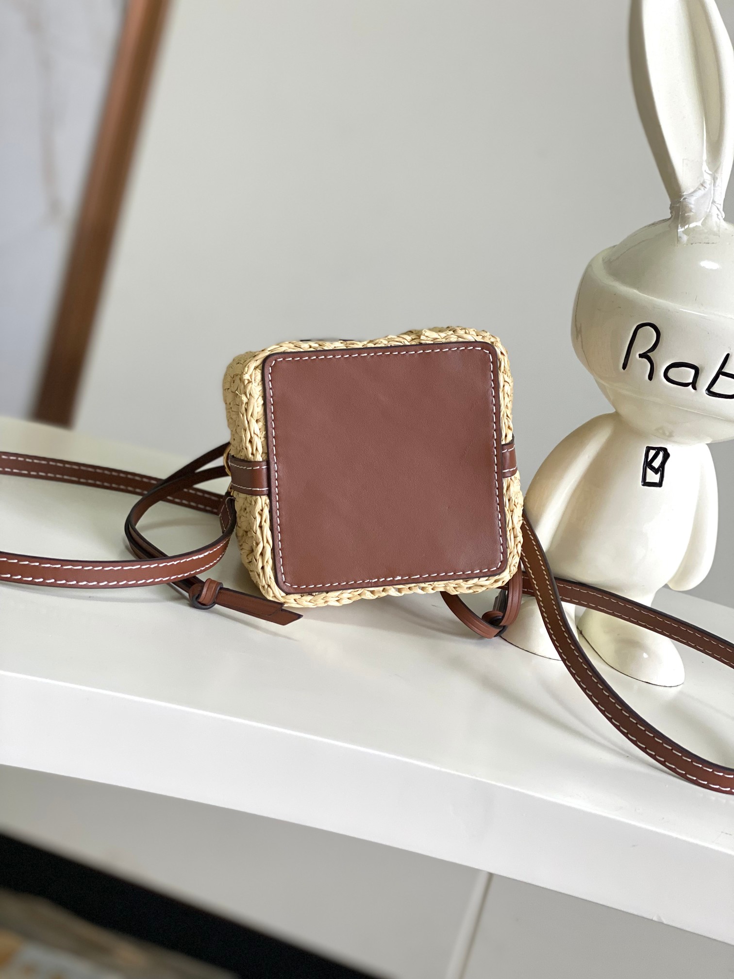 Noé Purse Raffia Bucket Handbag - Image 4