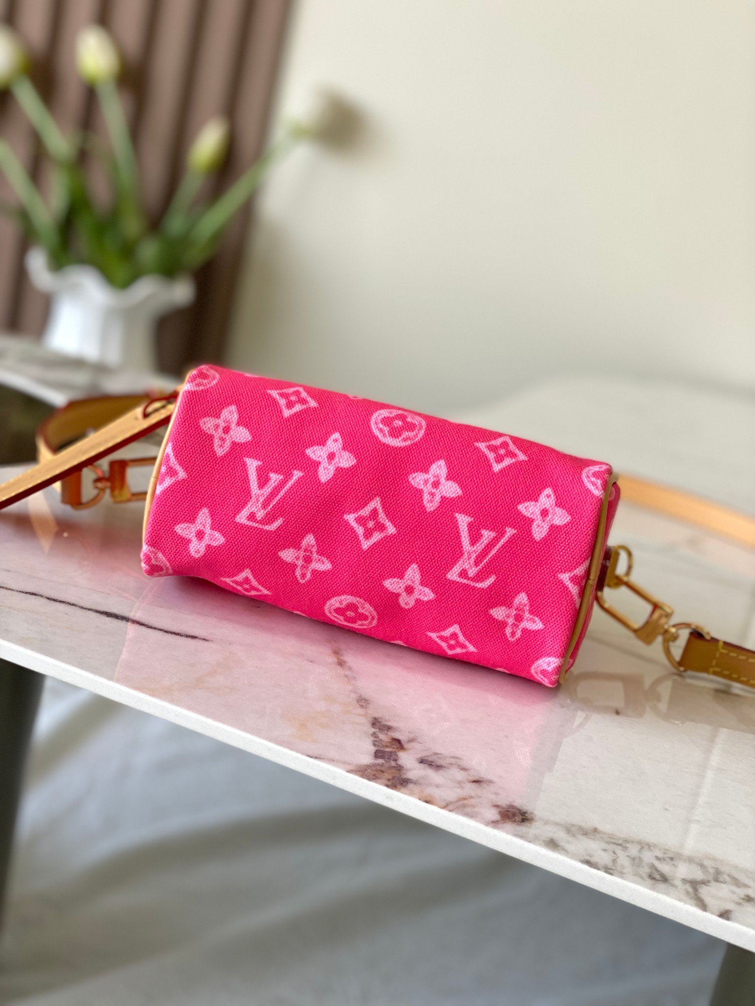 Louis Vuitton Nano Speedy Handbag - Pink Multicolor Monogram - Image 4
